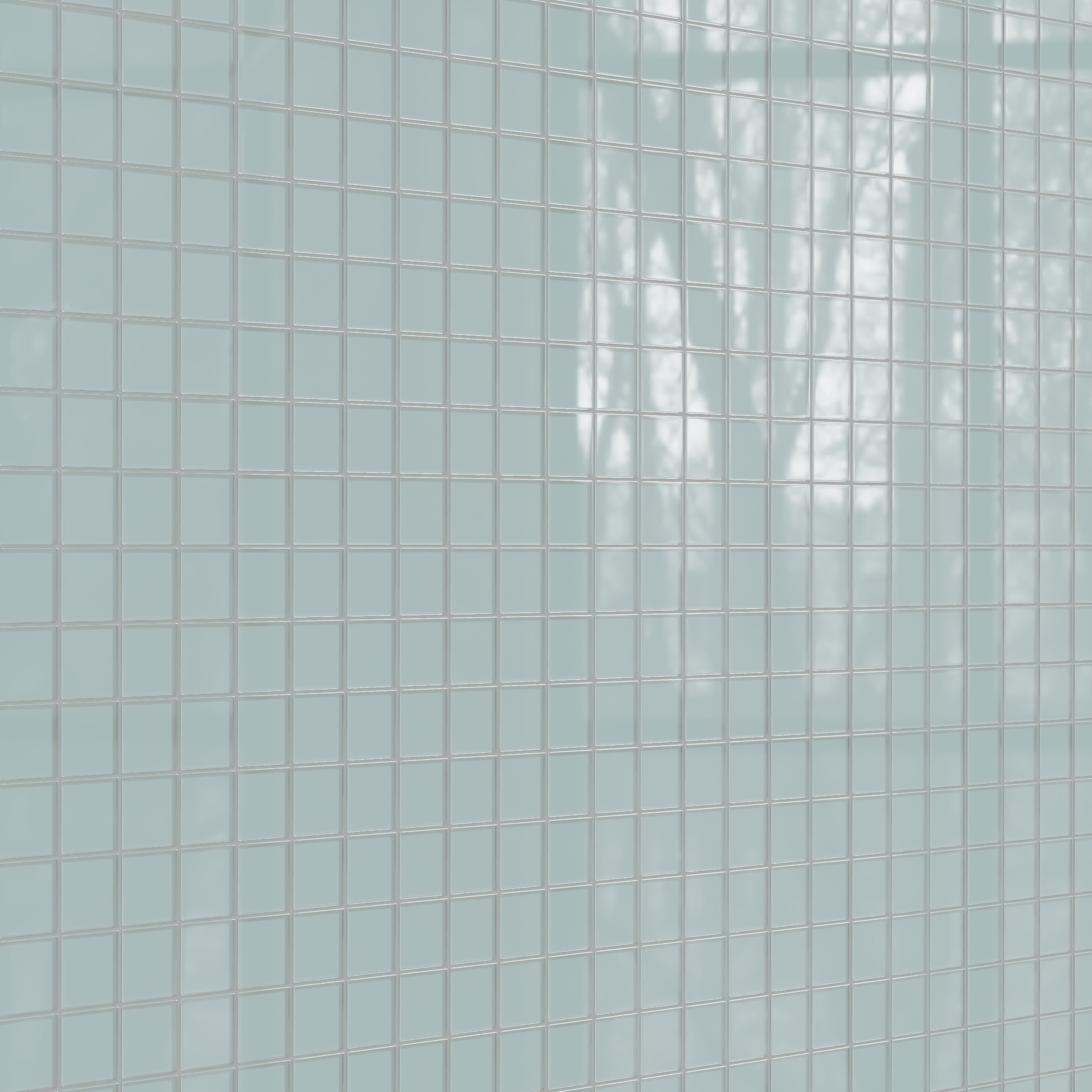 3x3 Straight Set Sheeted Glass Mosaic Tile in Great Blue Heron Gloss