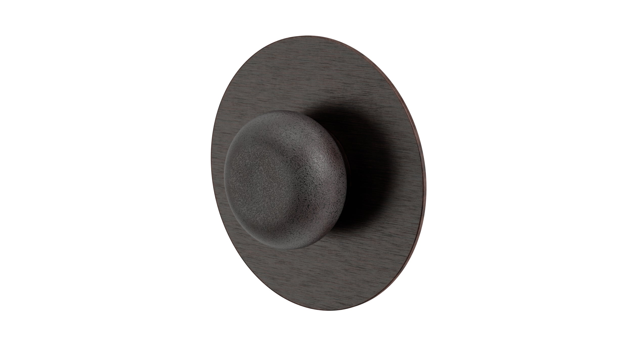 Foundry One Handle Wall Mount Shower Trim with Pebble Ceramic Knob Handle in Antique Bronze