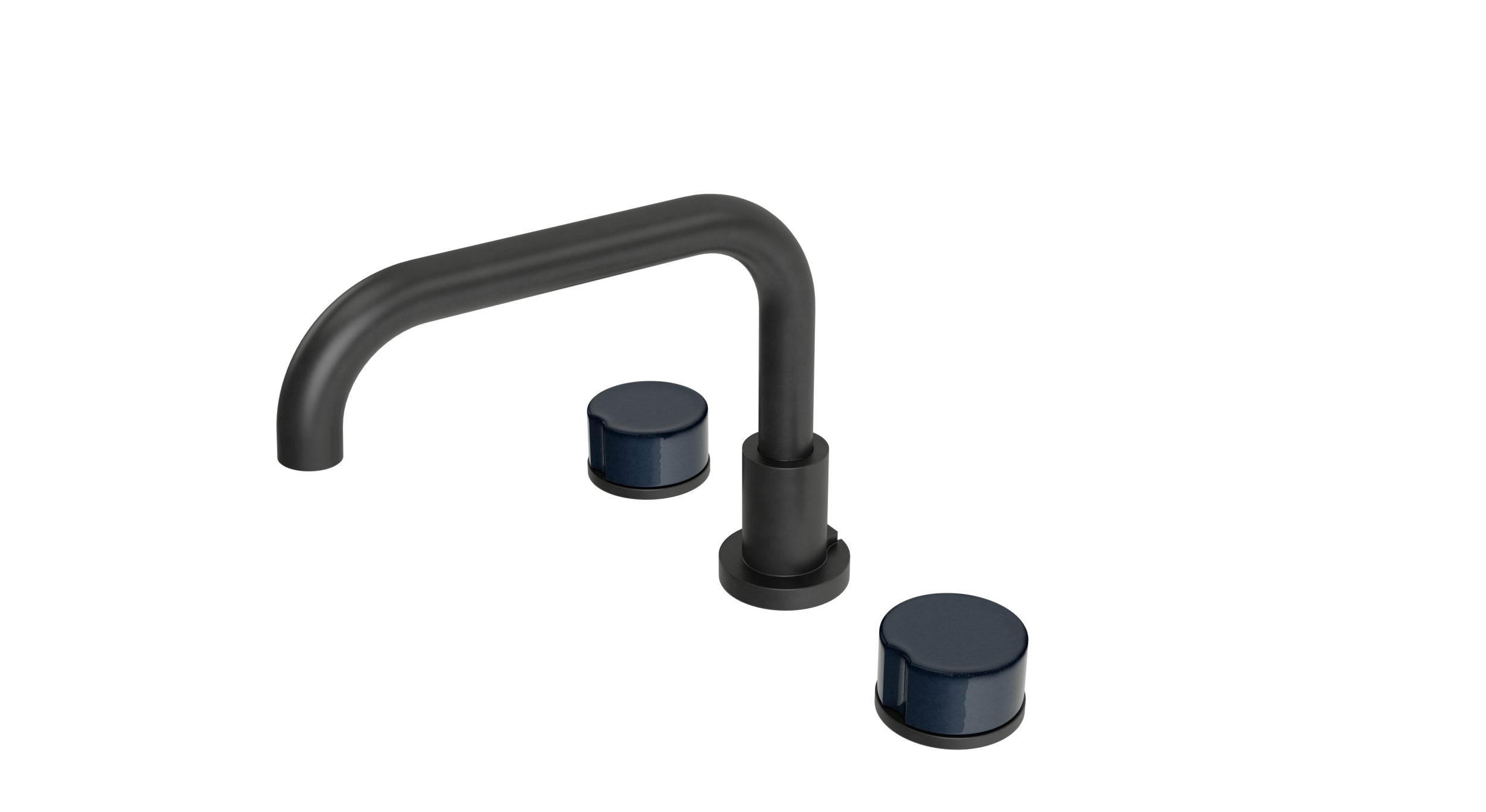 Foundry Two Handle Deck Mount Squaretop Bath Trim with Groove Ceramic Knob Handles in Oil Rubbed Bronze