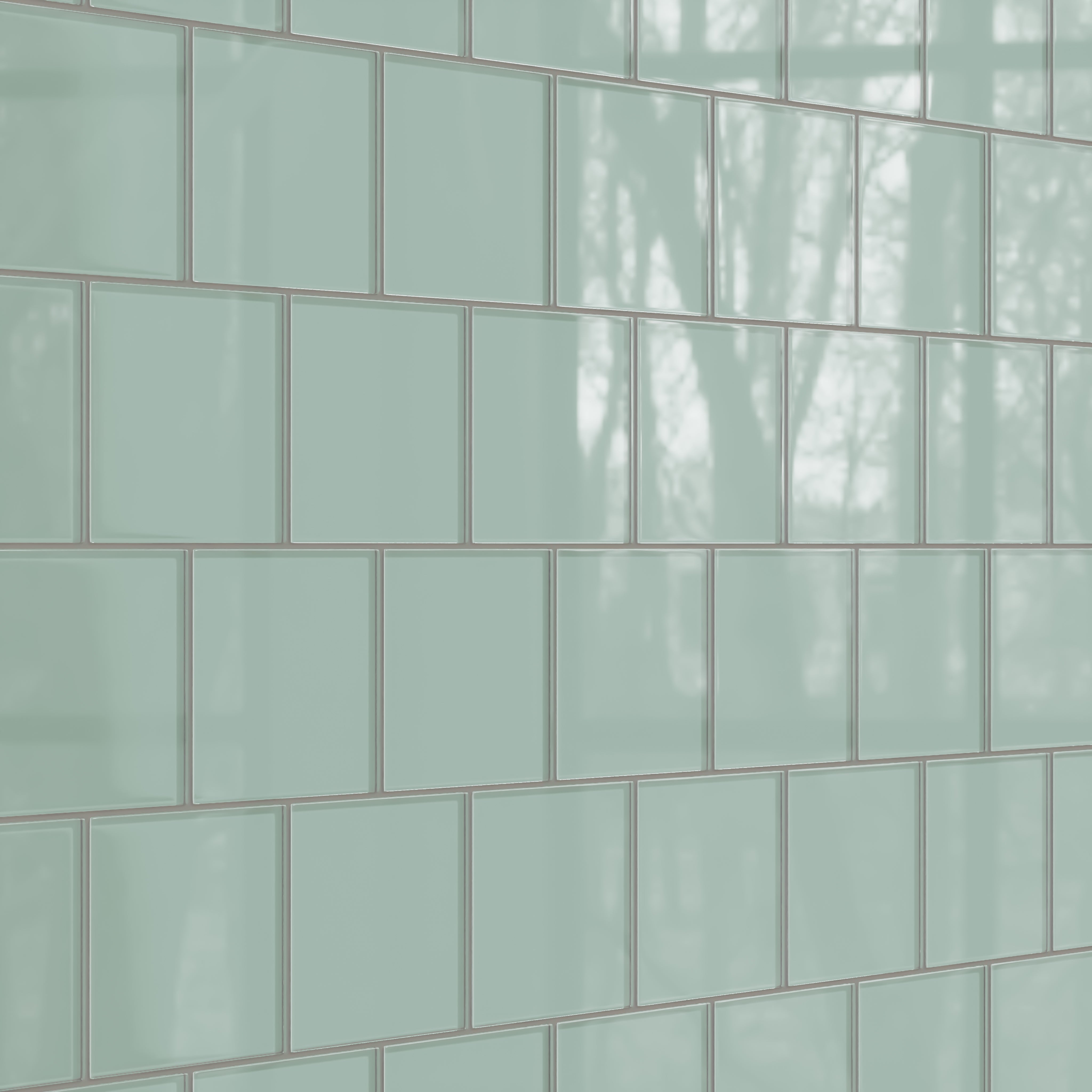 6x6 Glass Tile in Kingfisher Gloss