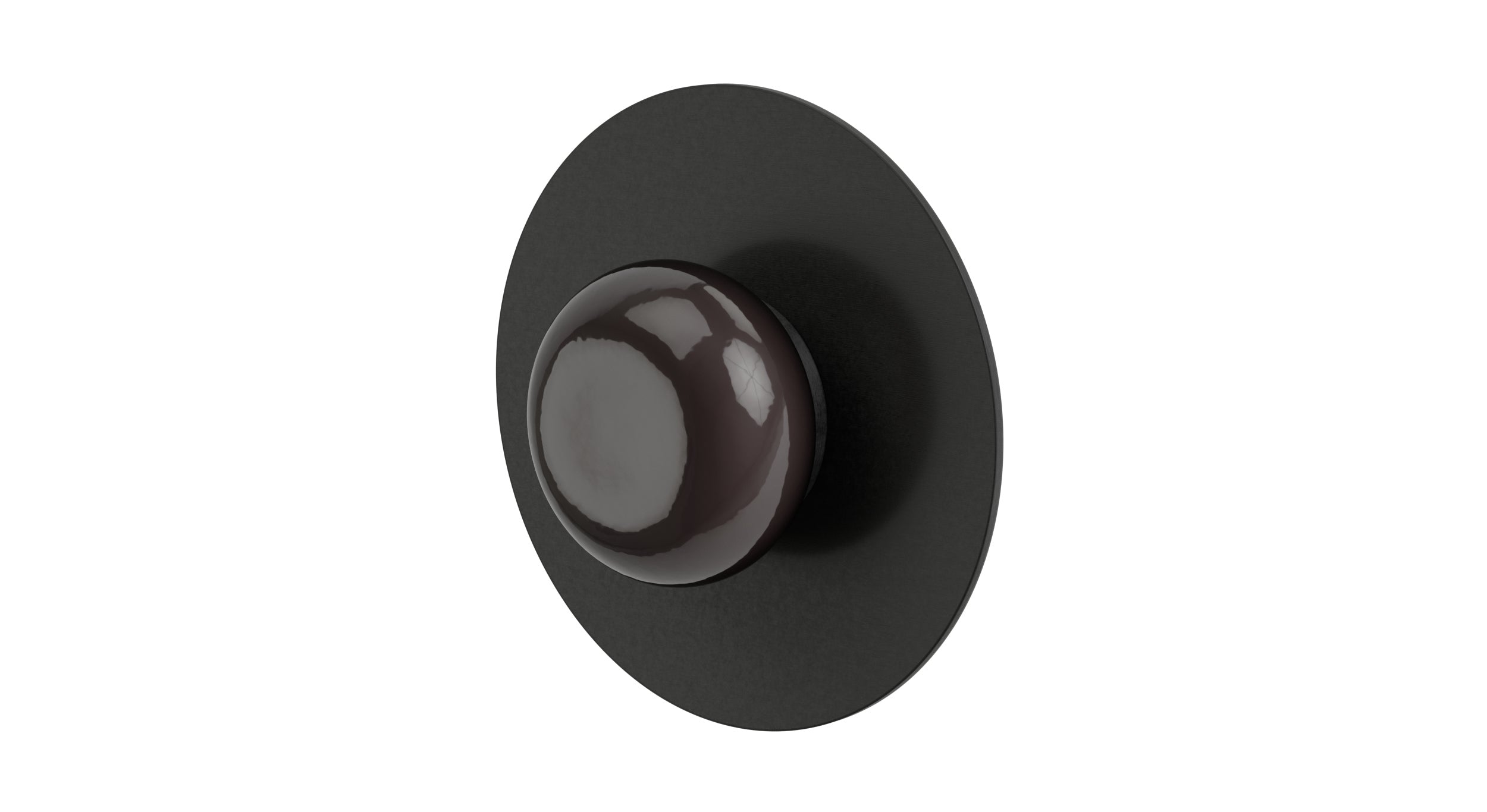 Foundry One Handle Wall Mount Shower Trim with Pebble Ceramic Knob Handle in Blackened Nickel