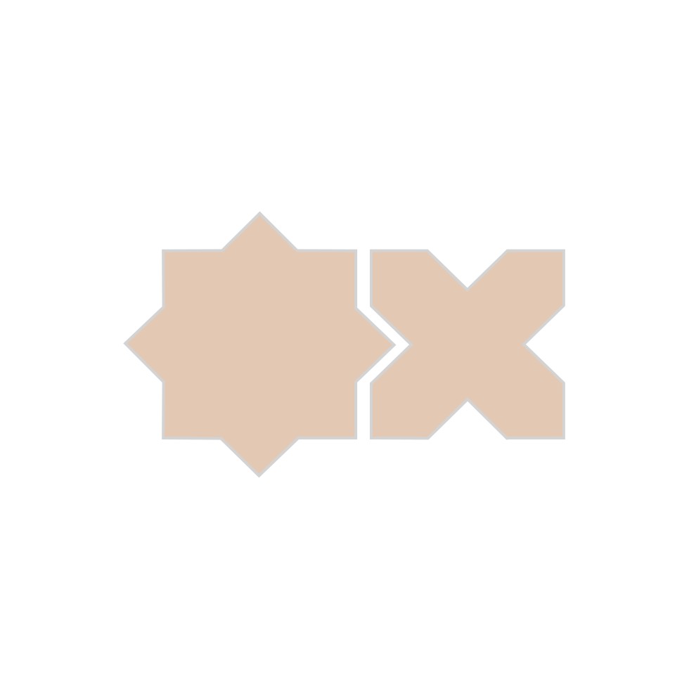 Star & Cross Original Ceramic Tile in Tumbleweed Gloss