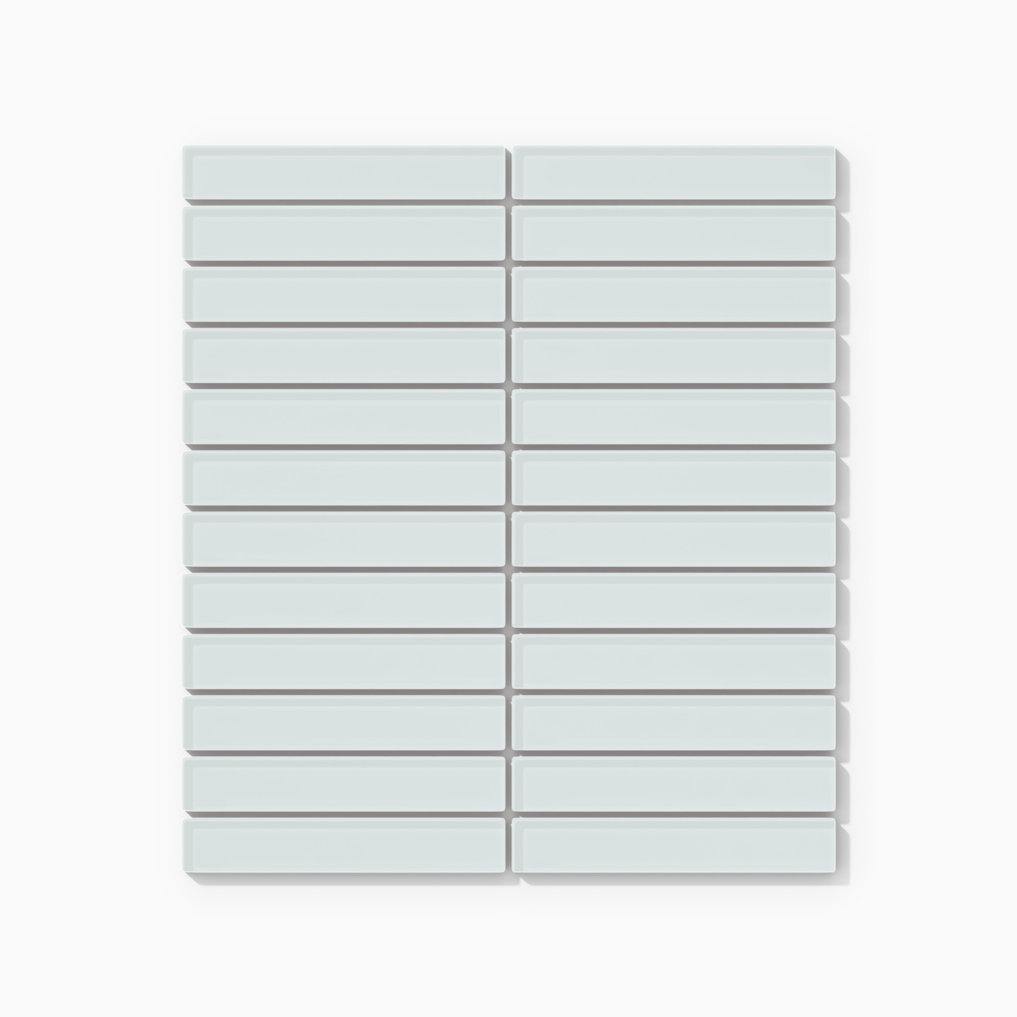 1x6 Straight Set Sheeted Glass Mosaic Tile in Warbler Gloss