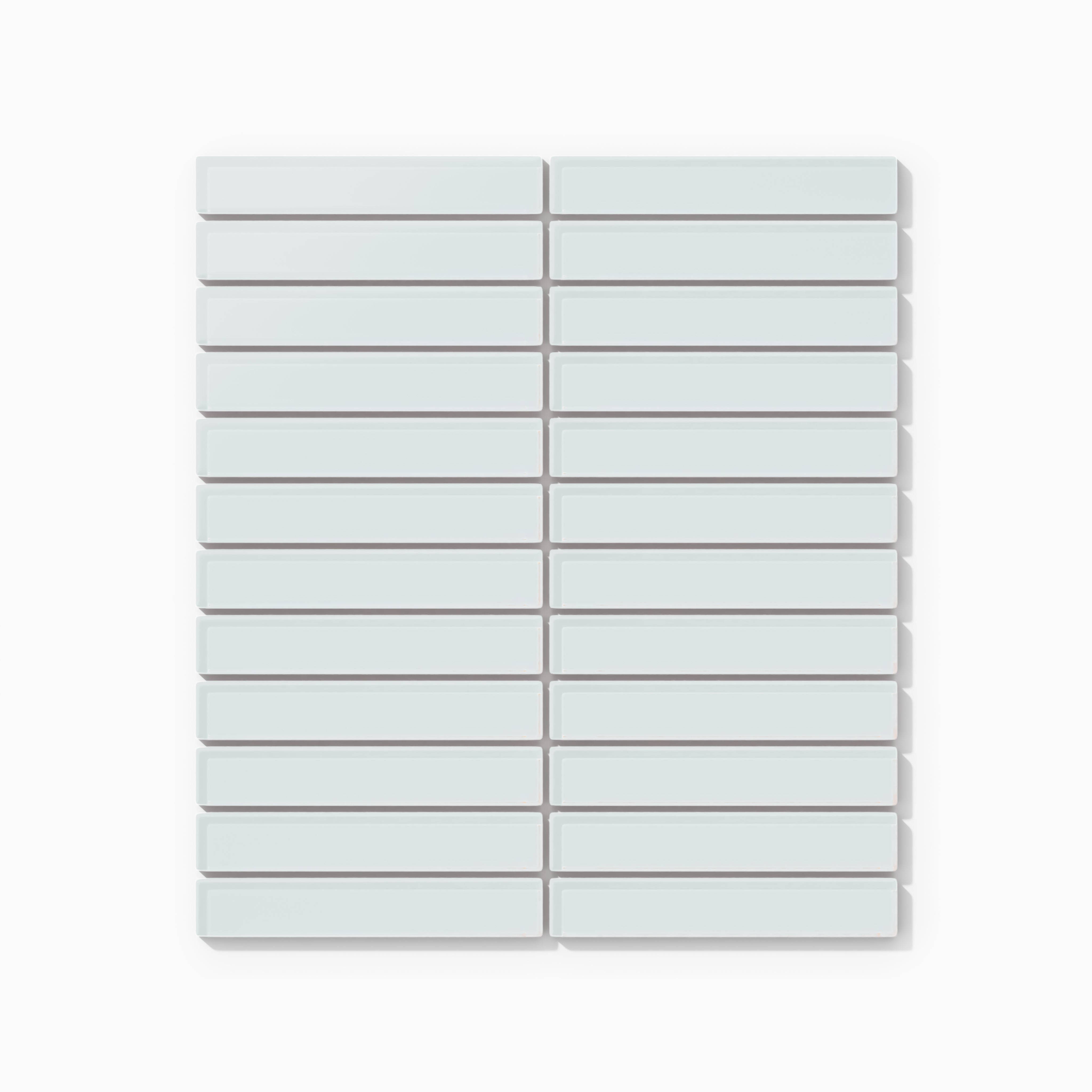 1x6 Straight Set Sheeted Glass Mosaic Tile in Warbler Matte