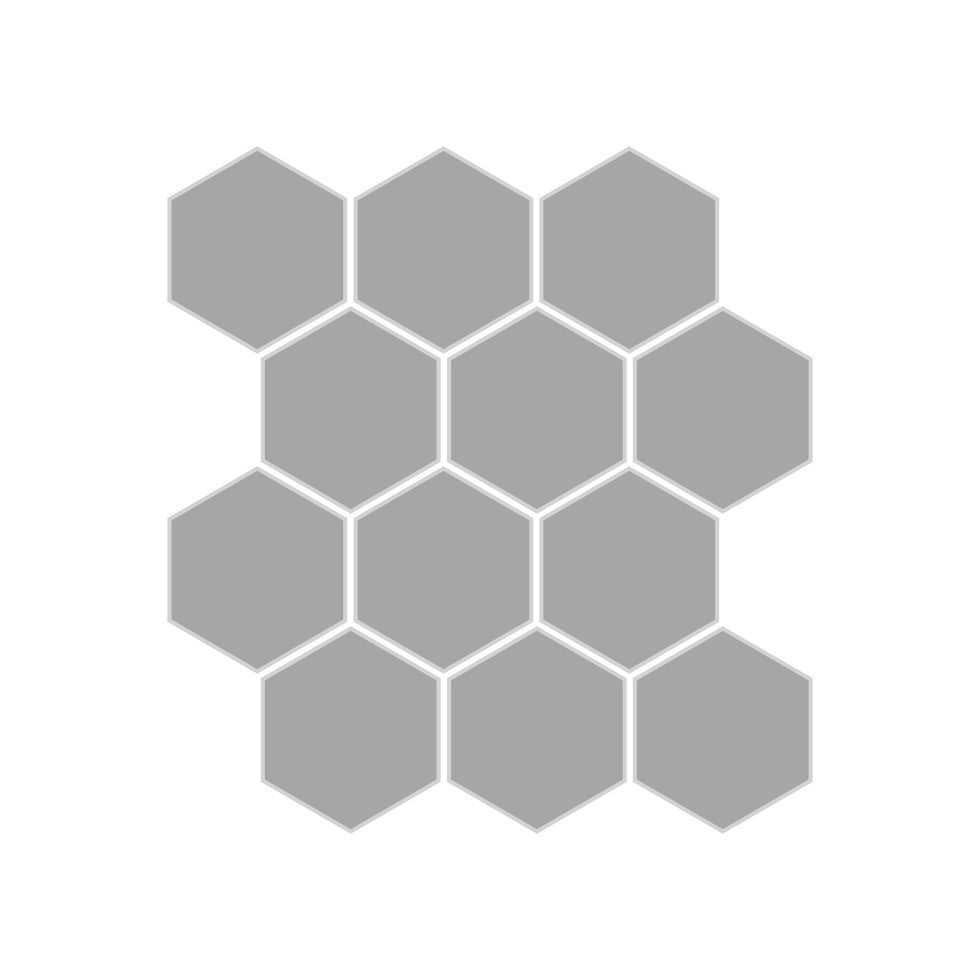 2" Hexagon Sheeted Original Ceramic Mosaic Tile in Thistle Matte