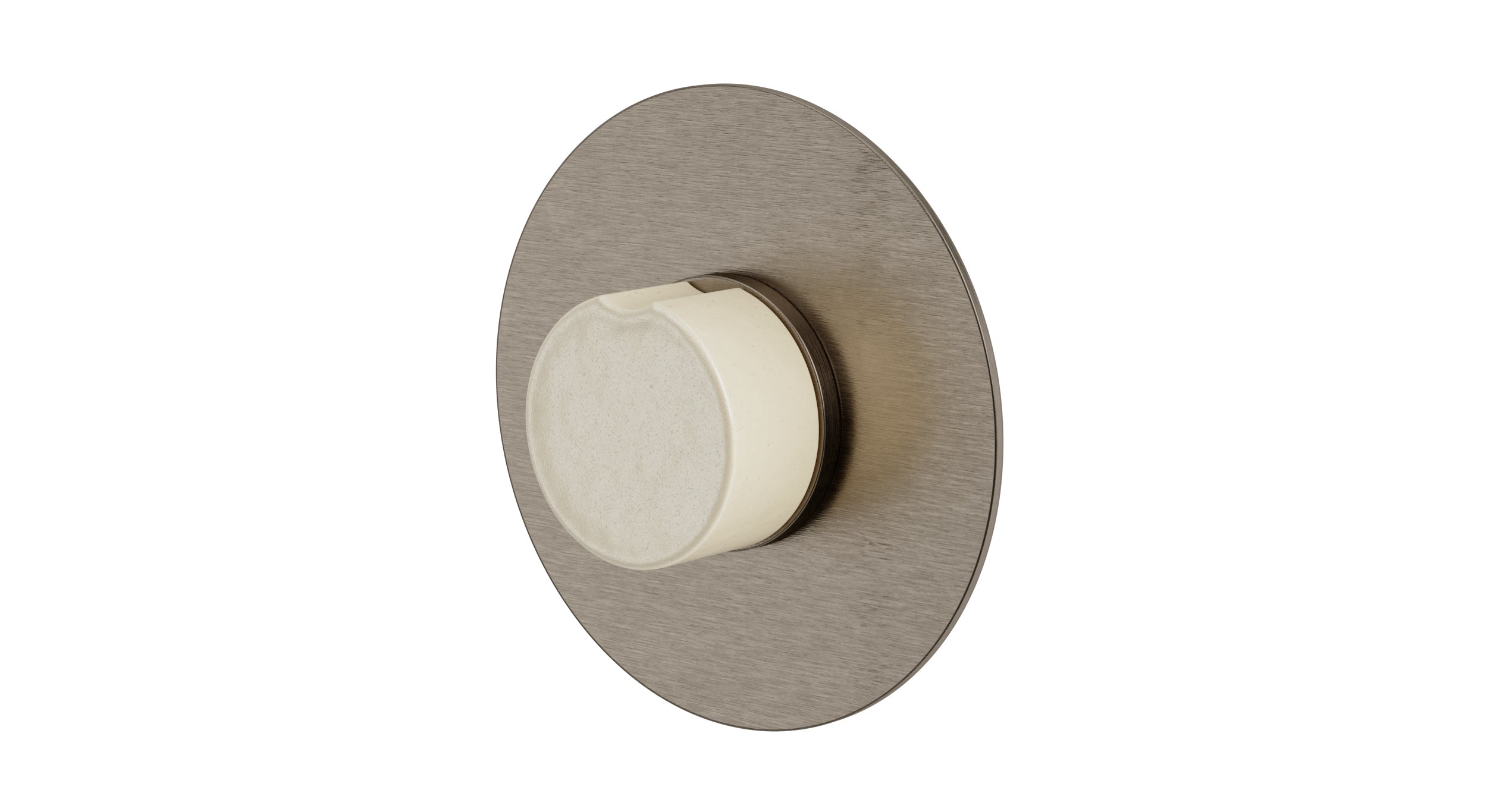 Foundry One Handle Wall Mount Shower Trim with Groove Ceramic Knob Handle in Antique Nickel