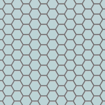 1" Hexagon Sheeted Original Ceramic Mosaic Tile in Crater Lake Matte