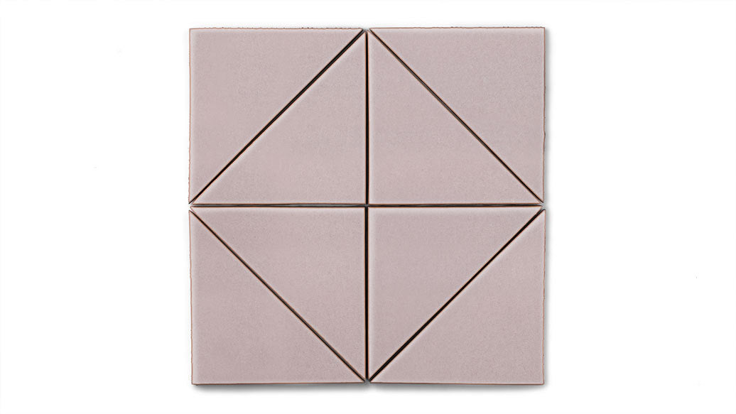 6" Triangle Original Ceramic Tile in Painted Sky Gloss