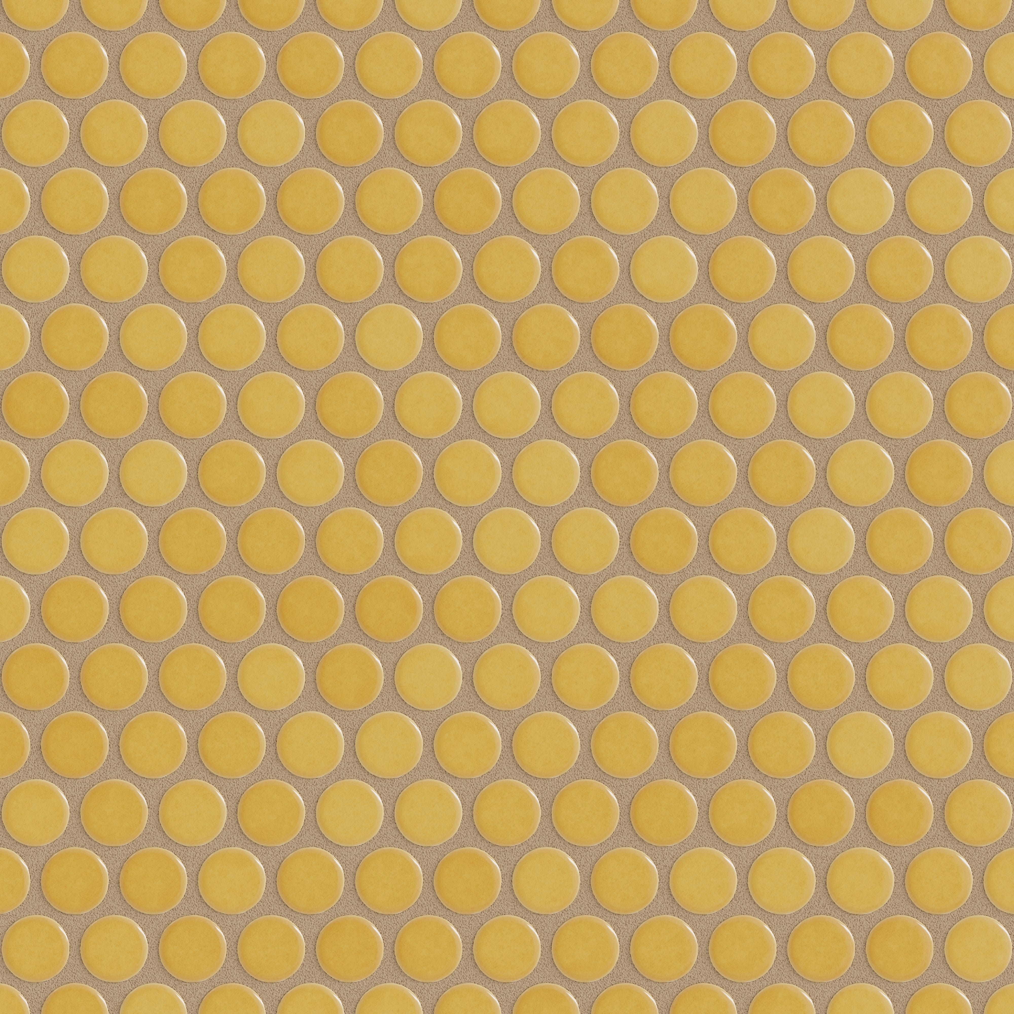 Penny Round Sheeted Original Ceramic Mosaic Tile in Haystack Gloss