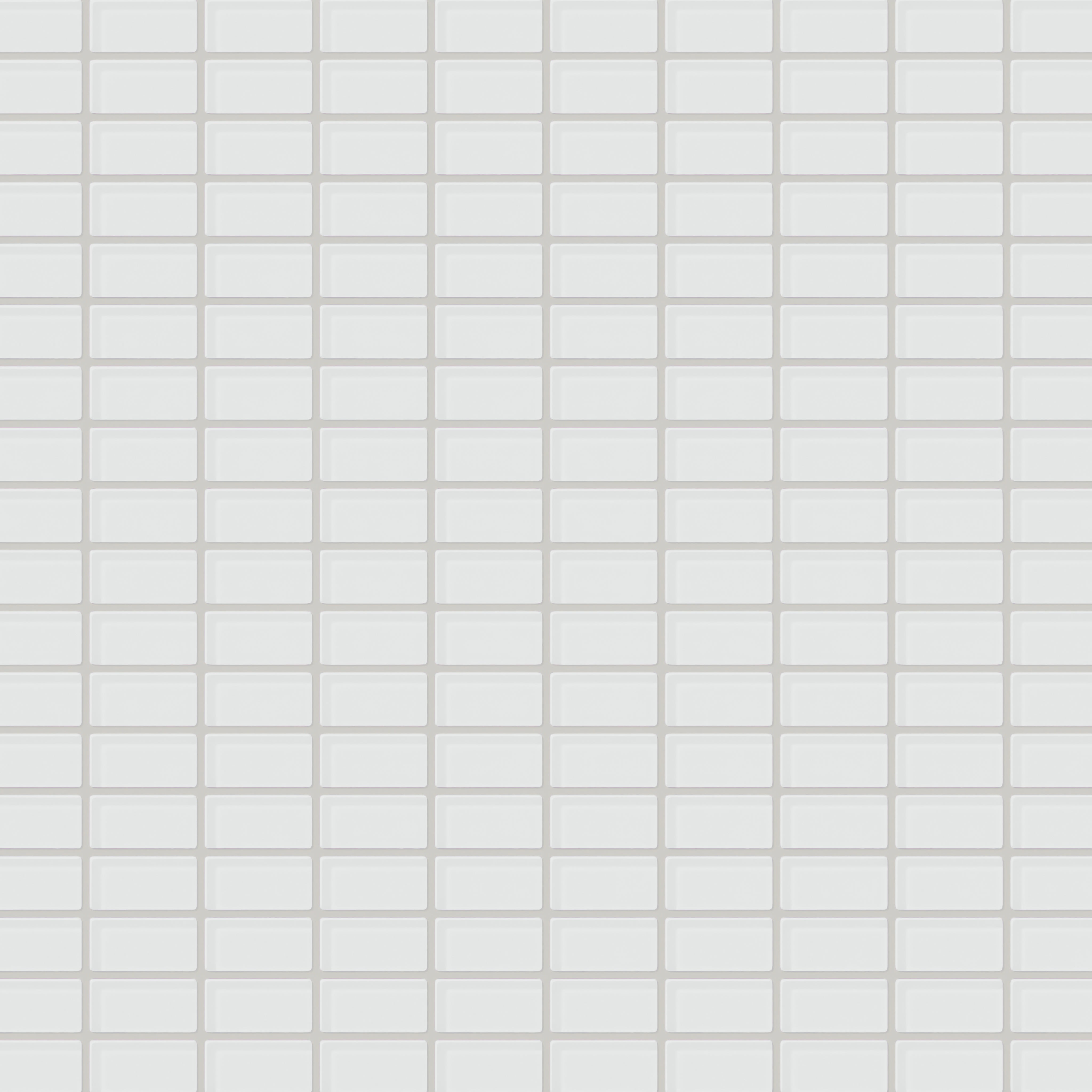 1x2 Straight Set Sheeted Glass Mosaic Tile in Egret Gloss