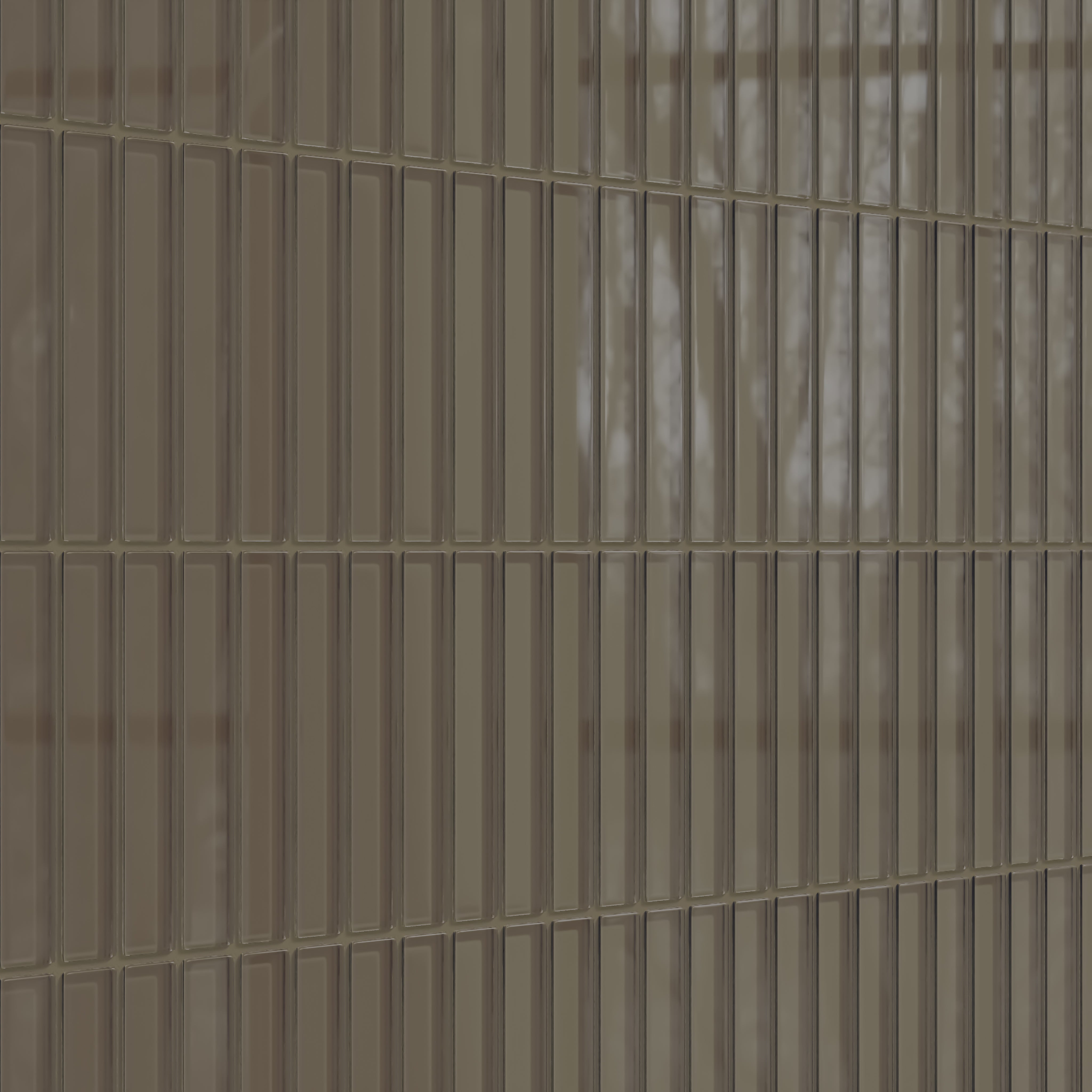 1x6 Straight Set Sheeted Glass Mosaic Tile in Albatross Gloss