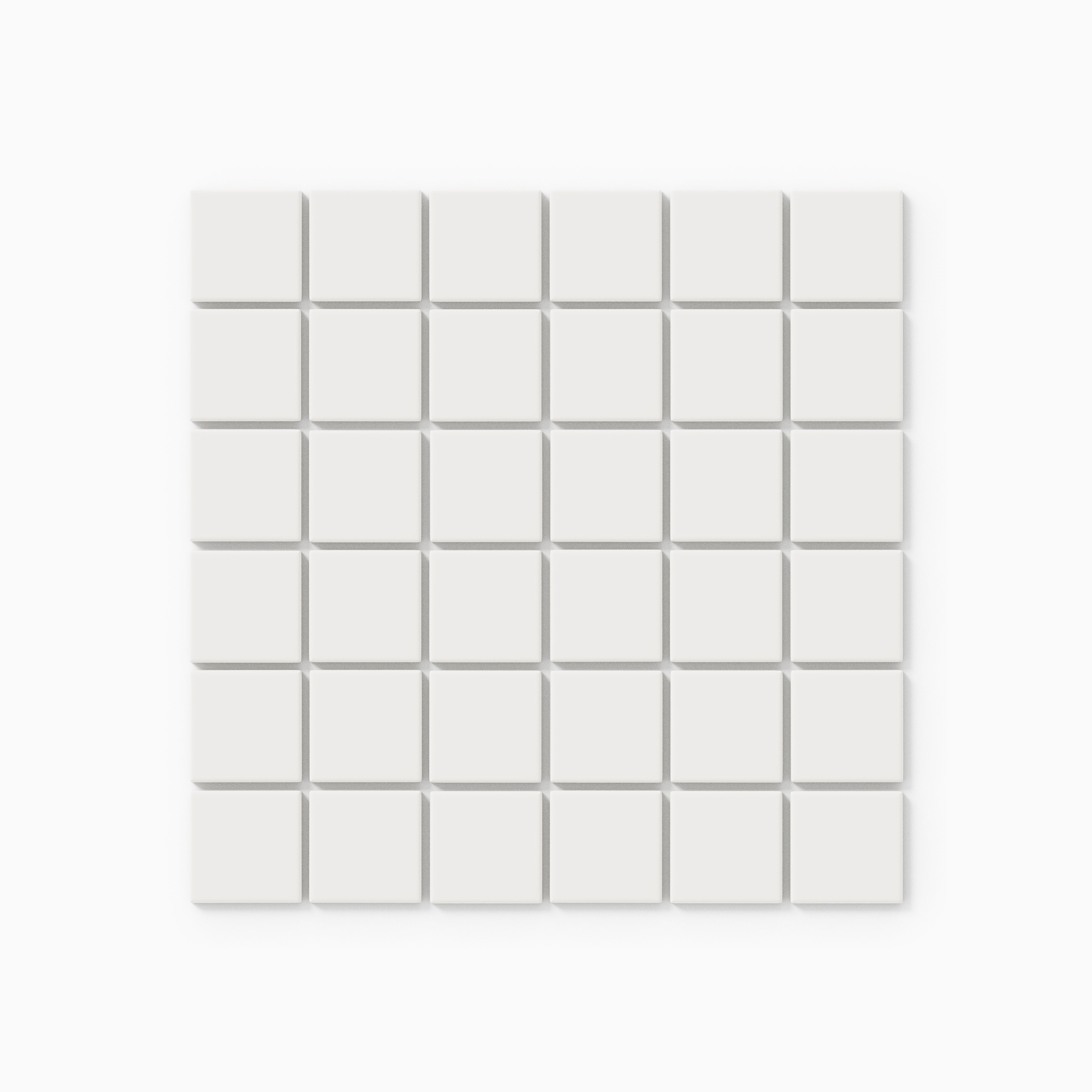 2x2 Straight Set Sheeted Original Ceramic Mosaic Tile in Calcite Matte
