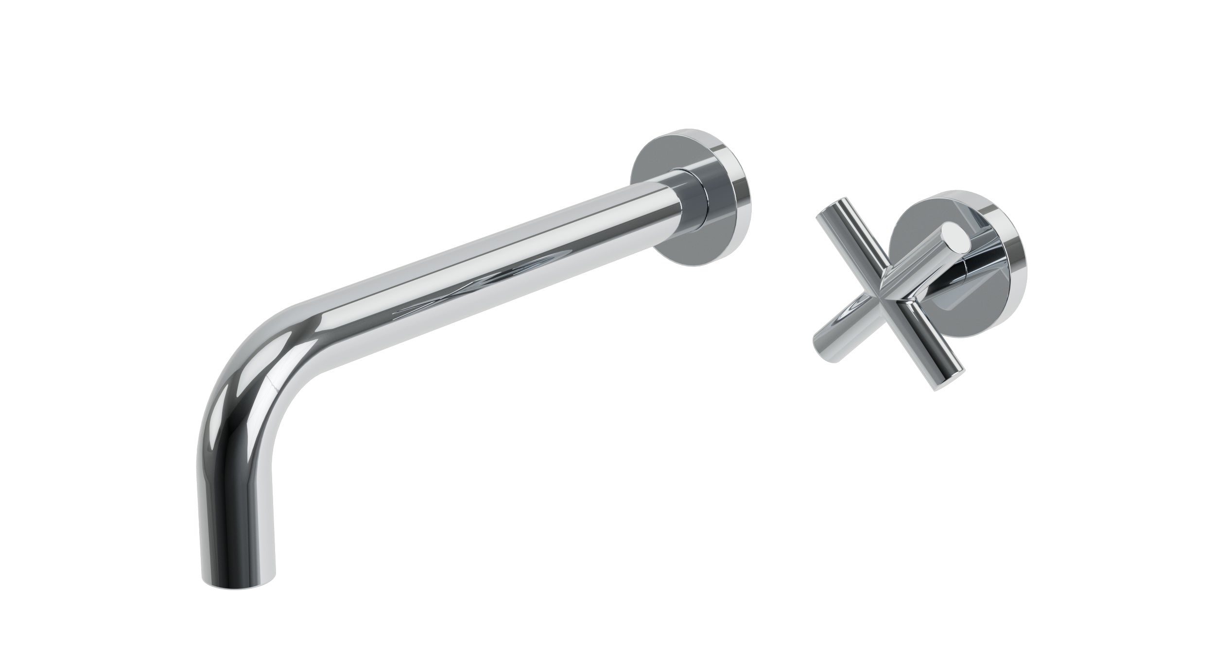 Contour One Handle Wall Mount 10" Lavatory Faucet with Soft Cross Handle