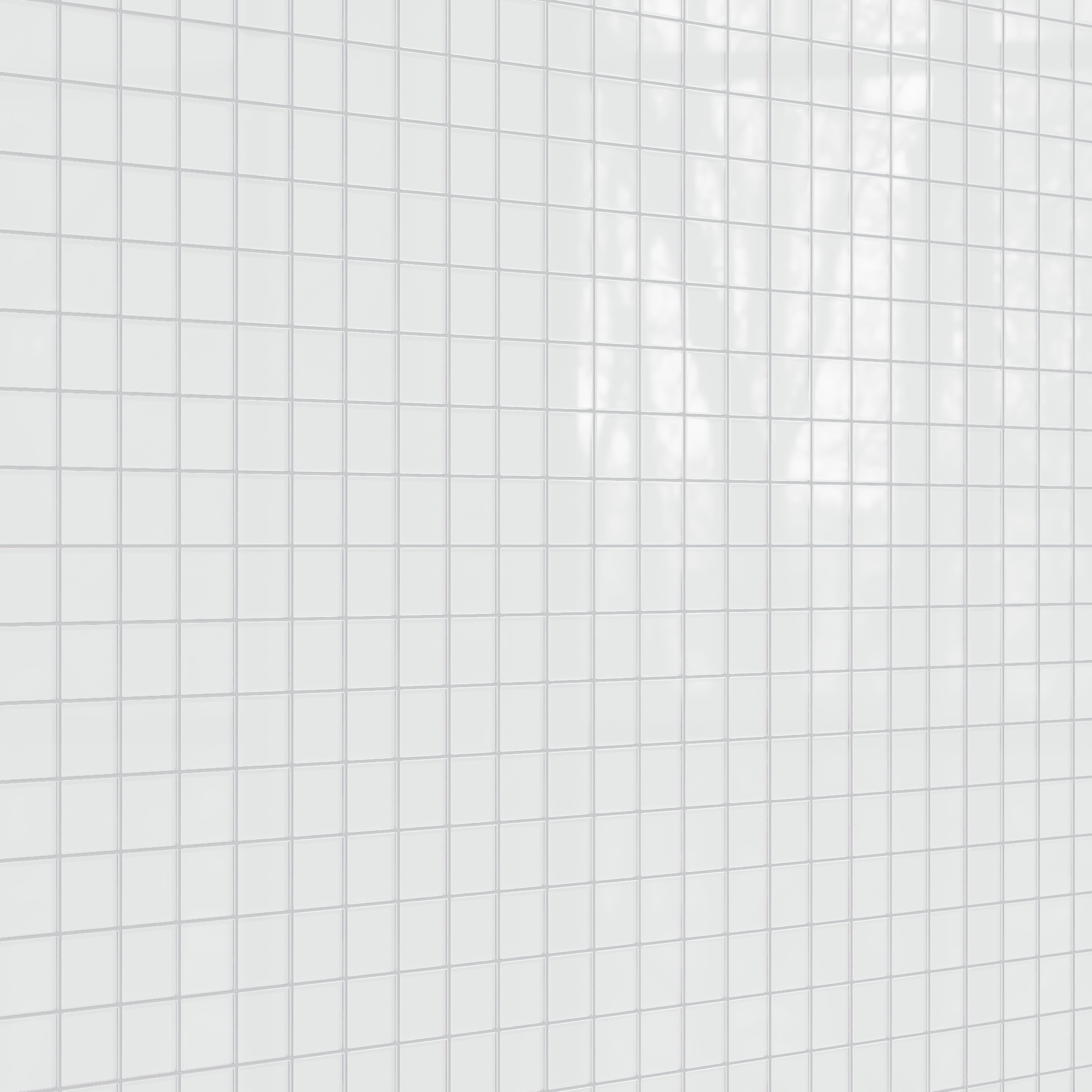 3x3 Straight Set Sheeted Glass Mosaic Tile in Egret Gloss