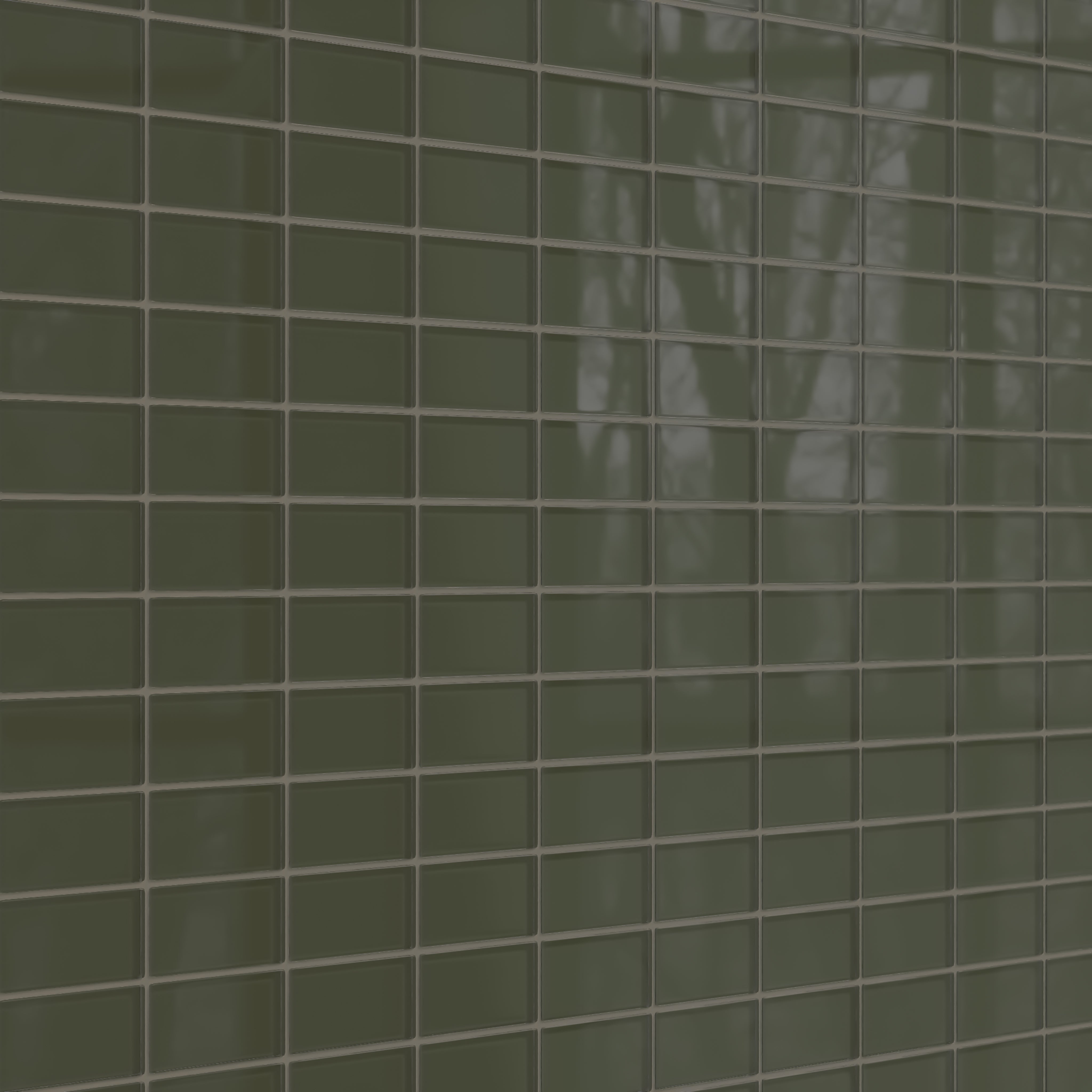 2x4 Straight Set Sheeted Glass Mosaic Tile in Roadrunner Gloss
