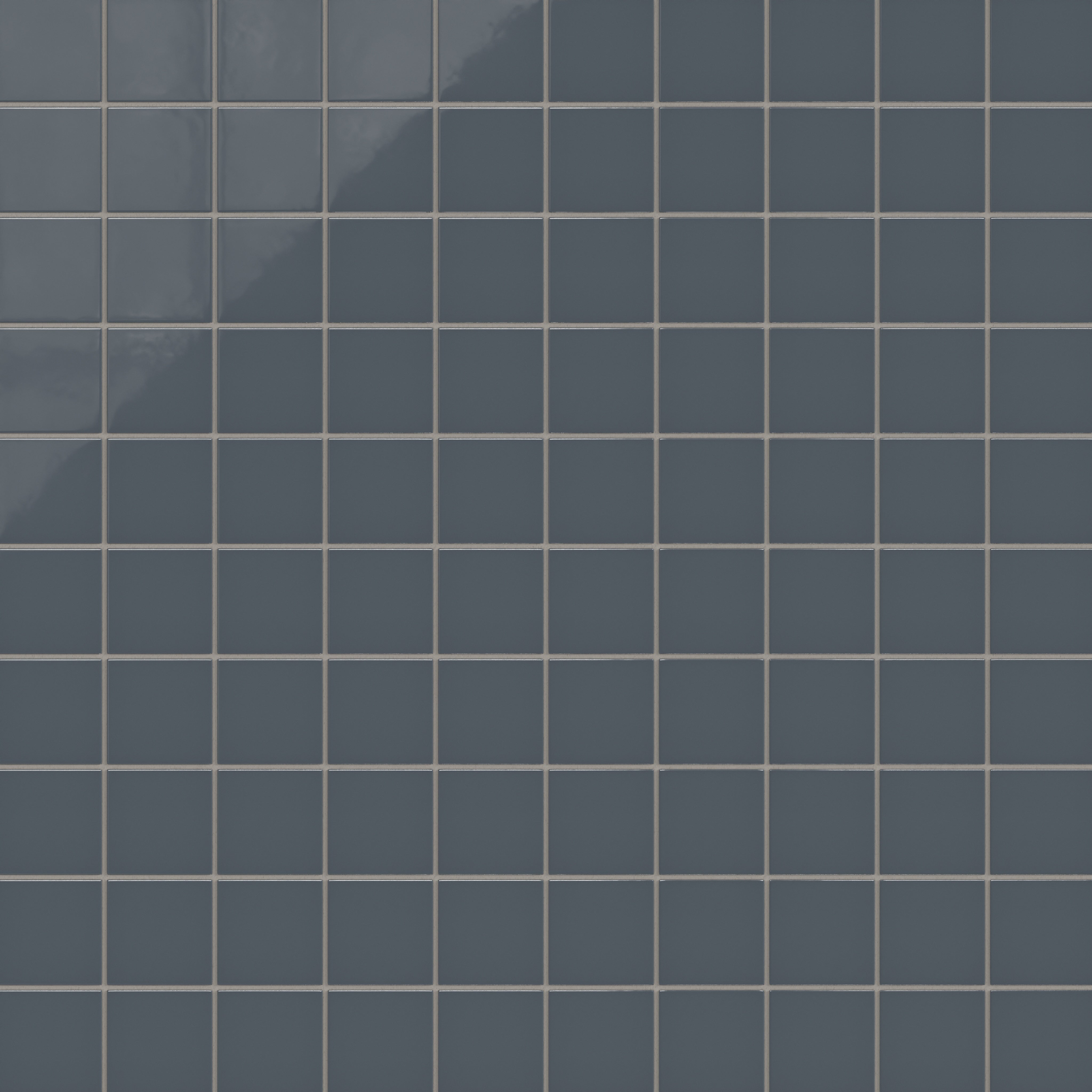 3x3 Straight Set Sheeted Natural Press Ceramic Mosaic Tile in Indigo Gloss