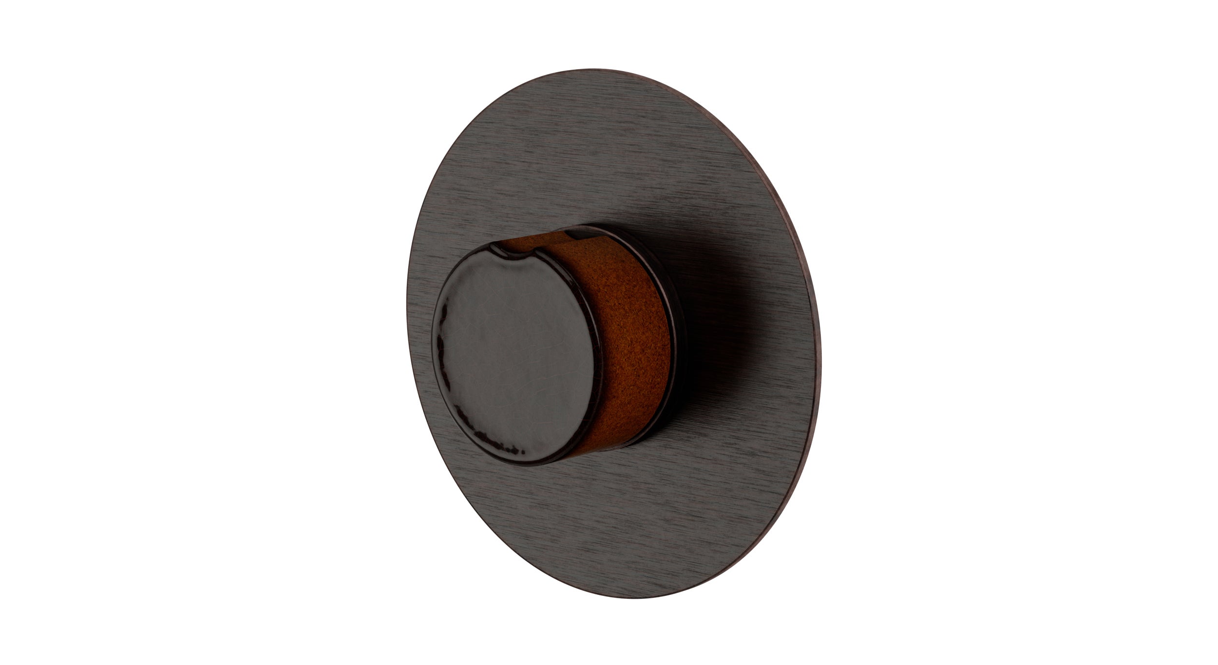 Foundry One Handle Wall Mount Shower Trim with Groove Ceramic Knob Handle in Antique Bronze