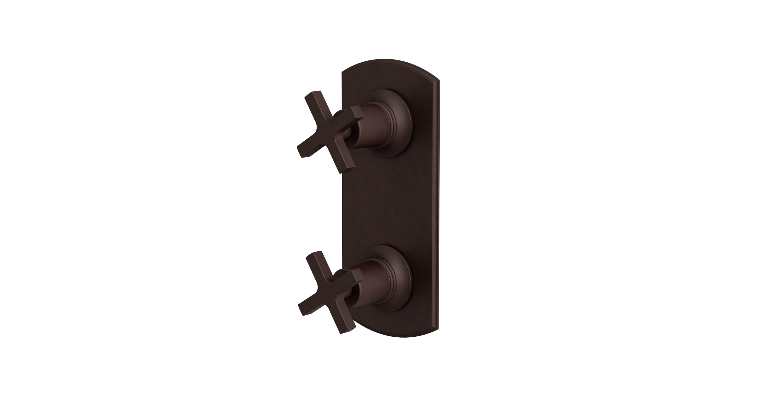 Emerson Two Handle Wall Mount Shower Trim with Classic Cross Handles in Architectural Copper