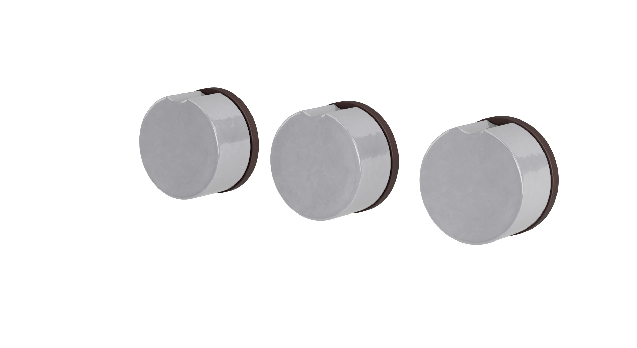 Foundry Three Handle Wall Mount Bath Trim with Diverter/Volume Control and Groove Ceramic Knob Handles in Architectural Copper