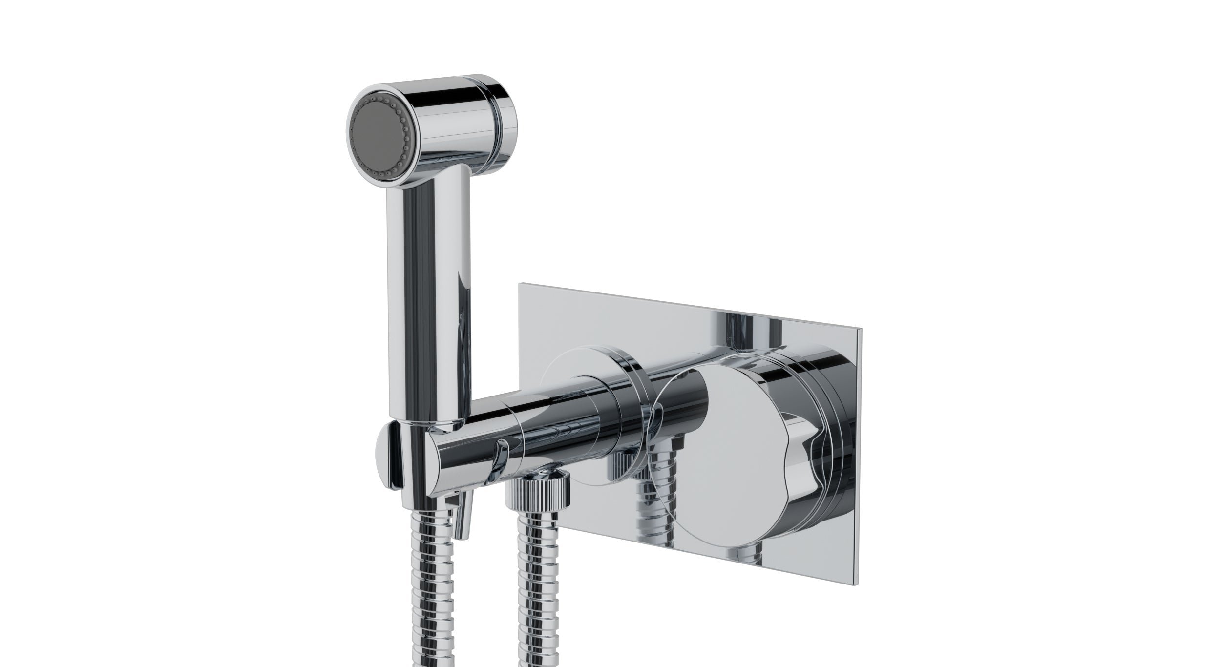 Foundry One Handle Wall Mount Bidet Trim with Barrel Knob Handle