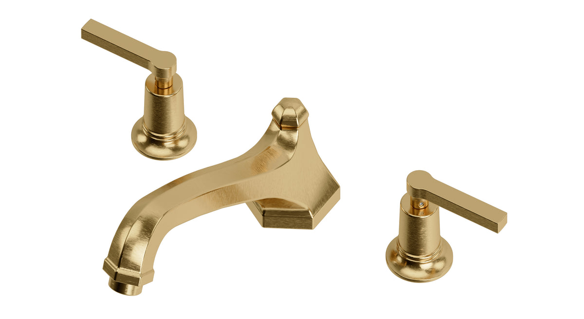 Emerson Two Handle Deck Mount Low Hexagon Bath Trim with Classic Lever