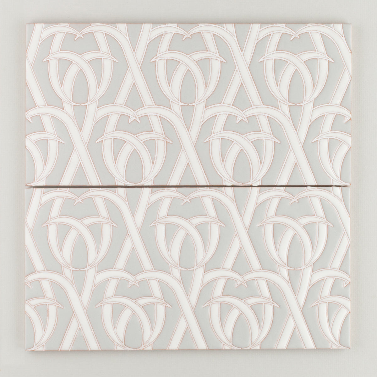 6x12 Handpainted Tile Woven Grass in Neutral Motif