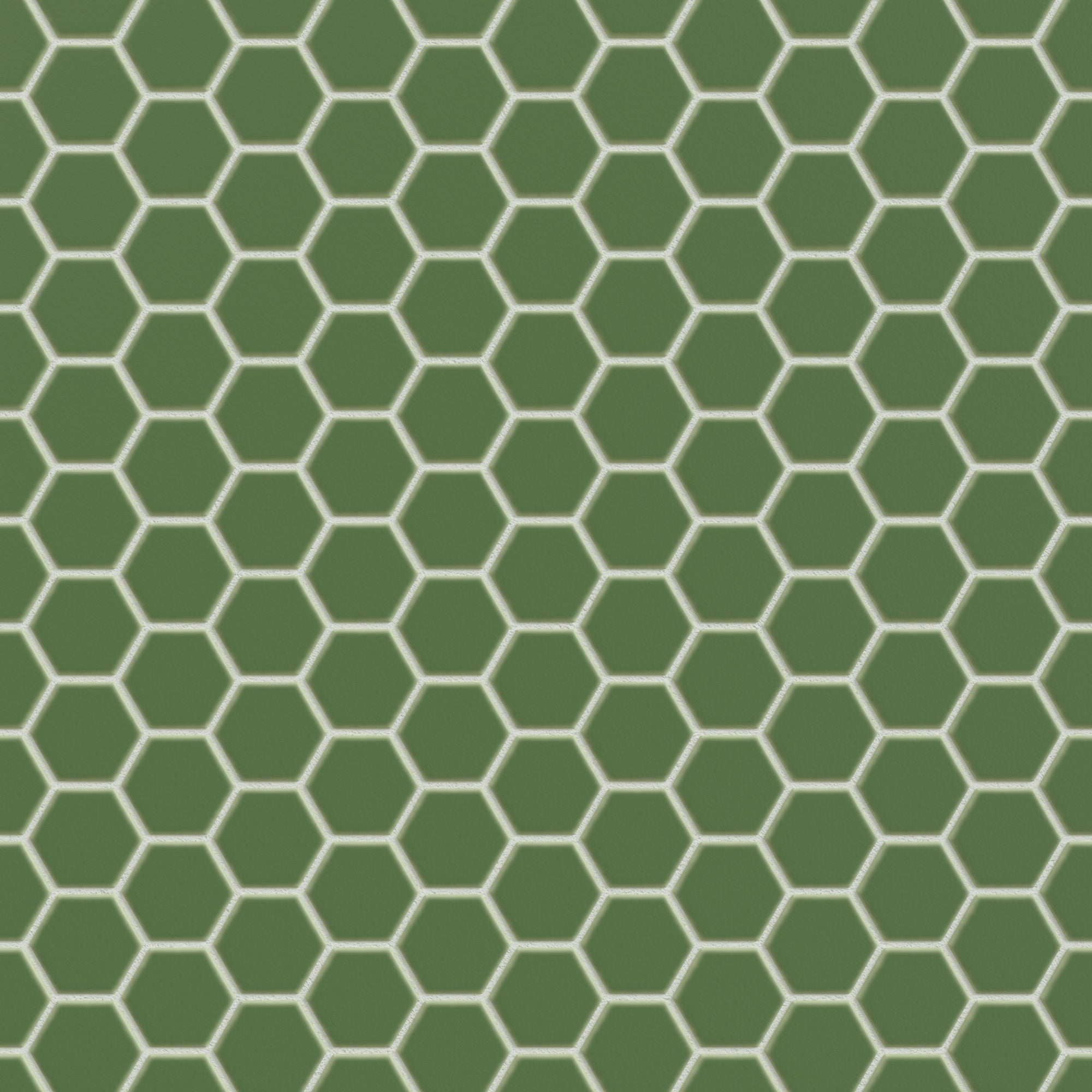 1" Hexagon Sheeted Original Ceramic Mosaic Tile in Kelp Matte