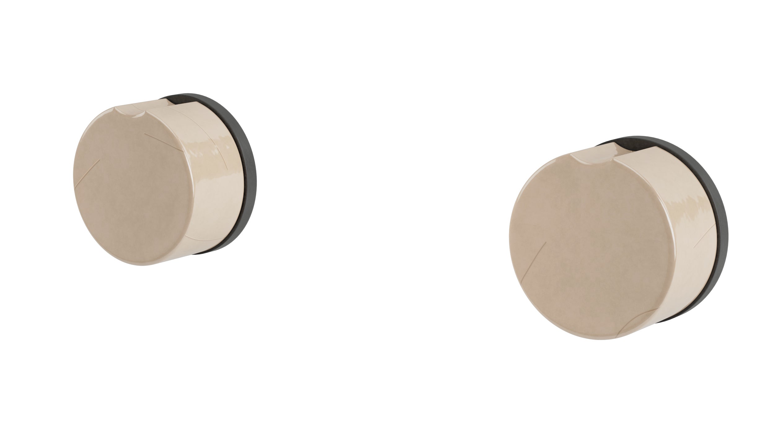 Foundry Two Handle Wall Mount Bath Trim with Groove Ceramic Knob Handles in Blackened Nickel
