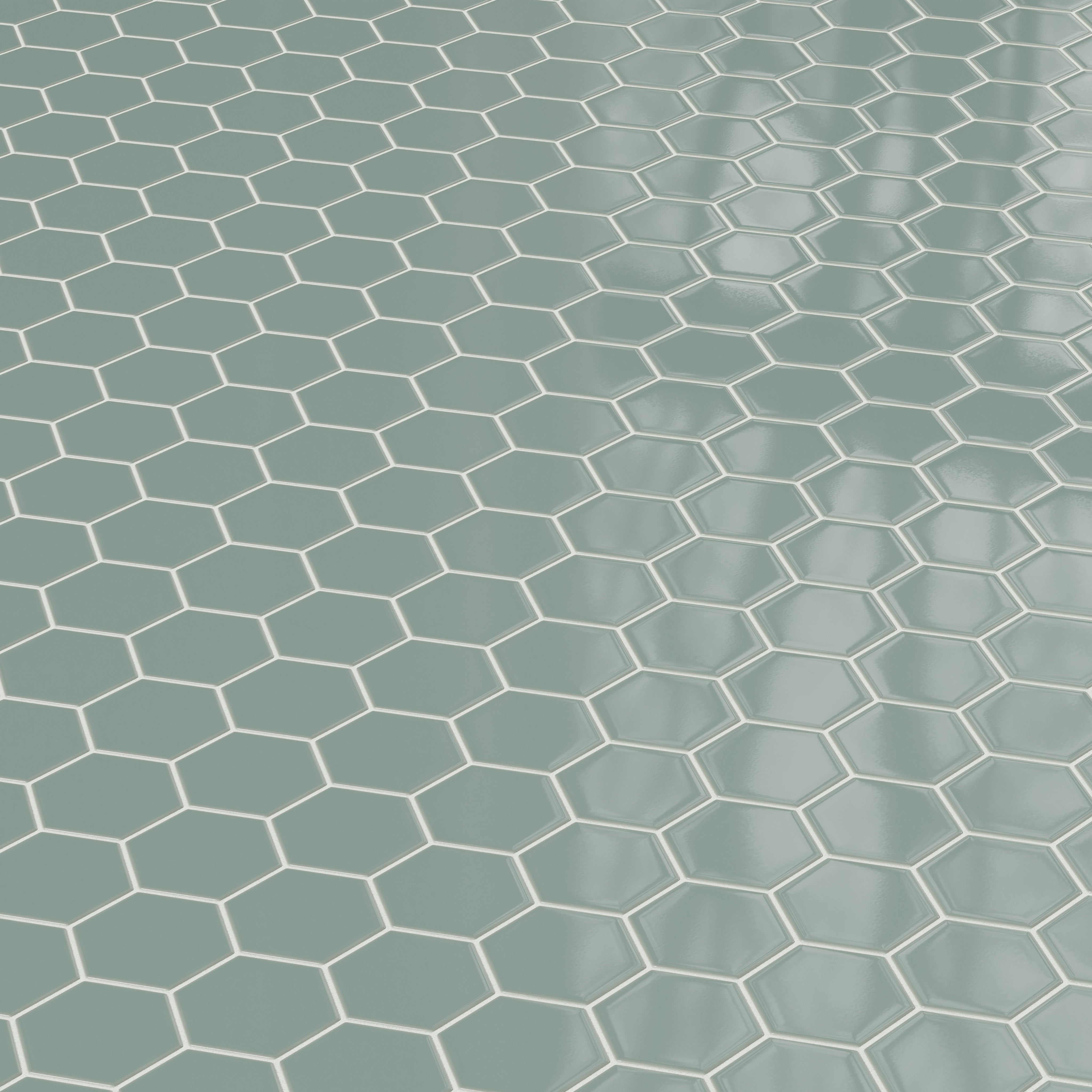 4" Hexagon Original Ceramic Tile in Flagstone Gloss