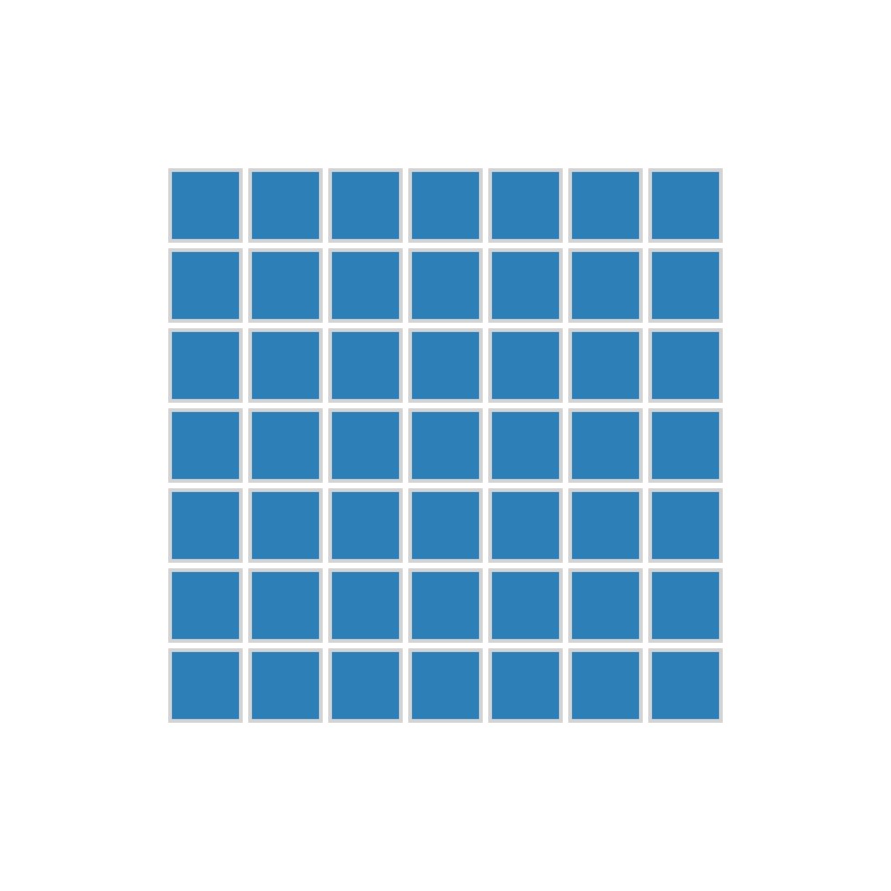 1x1 Straight Set Sheeted Original Ceramic Mosaic Tile in Aegean Sea Matte