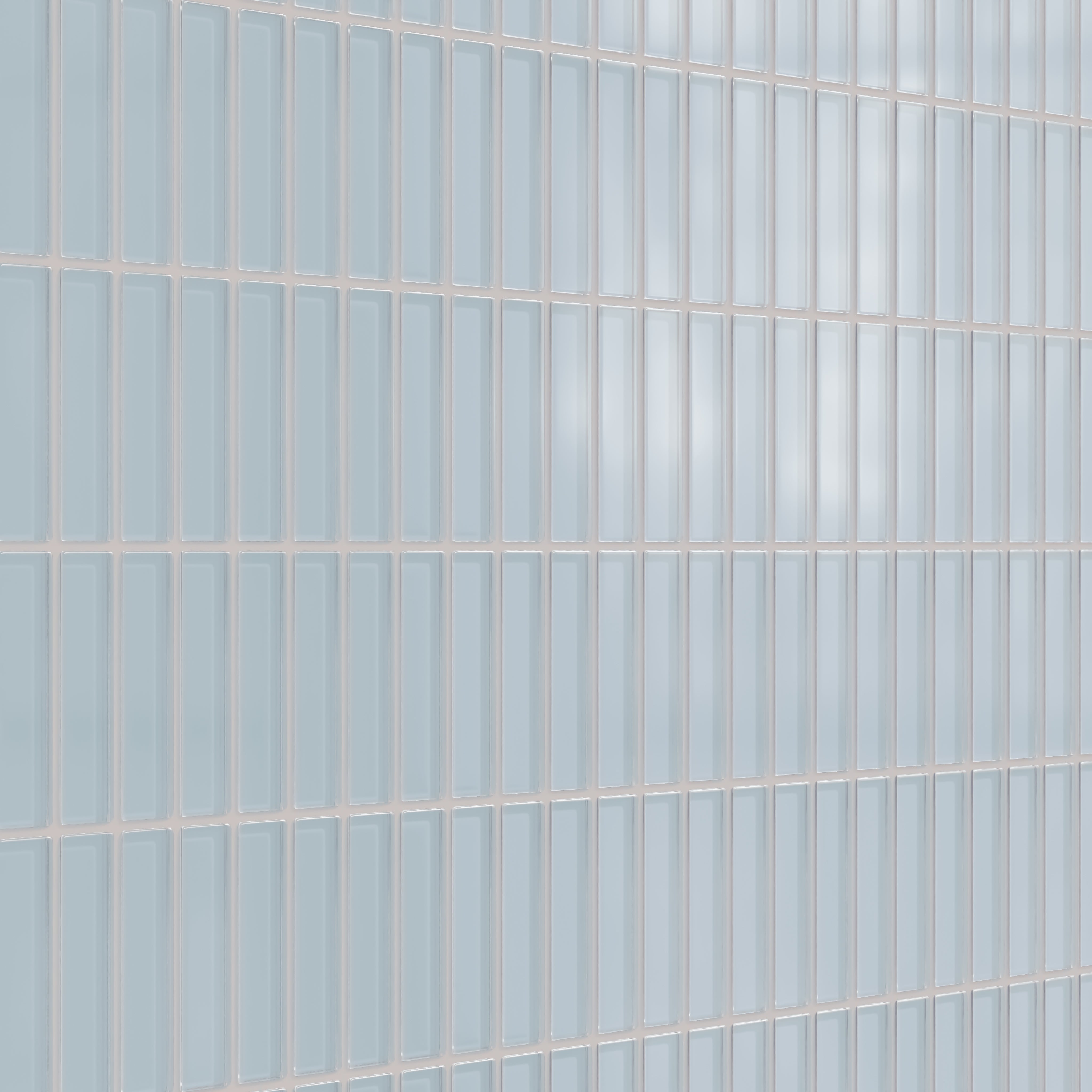 1x4 Straight Set Sheeted Glass Mosaic Tile in Partridge Matte