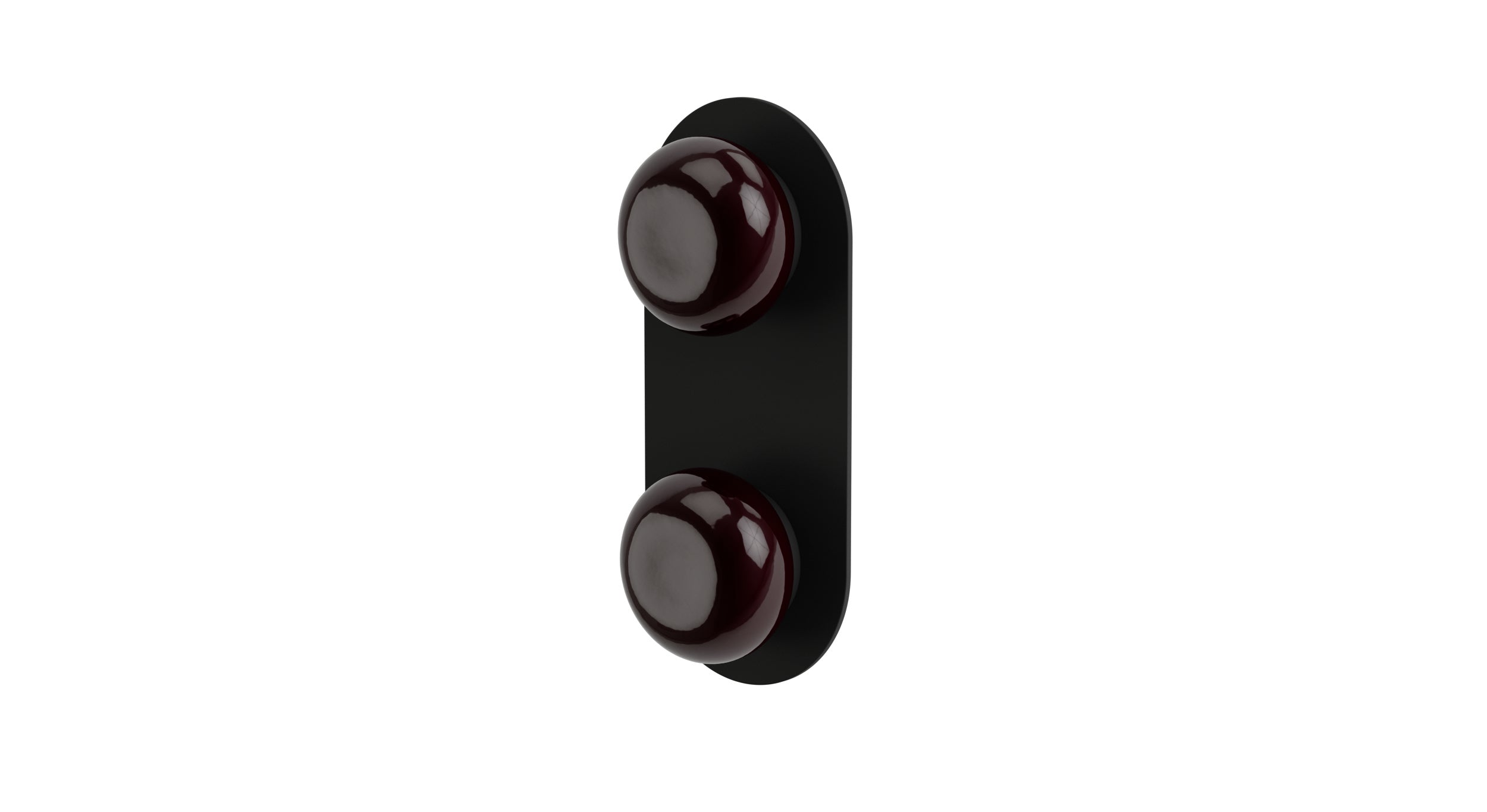 Foundry Two Handle Wall Mount Shower Trim with Pebble Ceramic Knob Handles in Matte Black