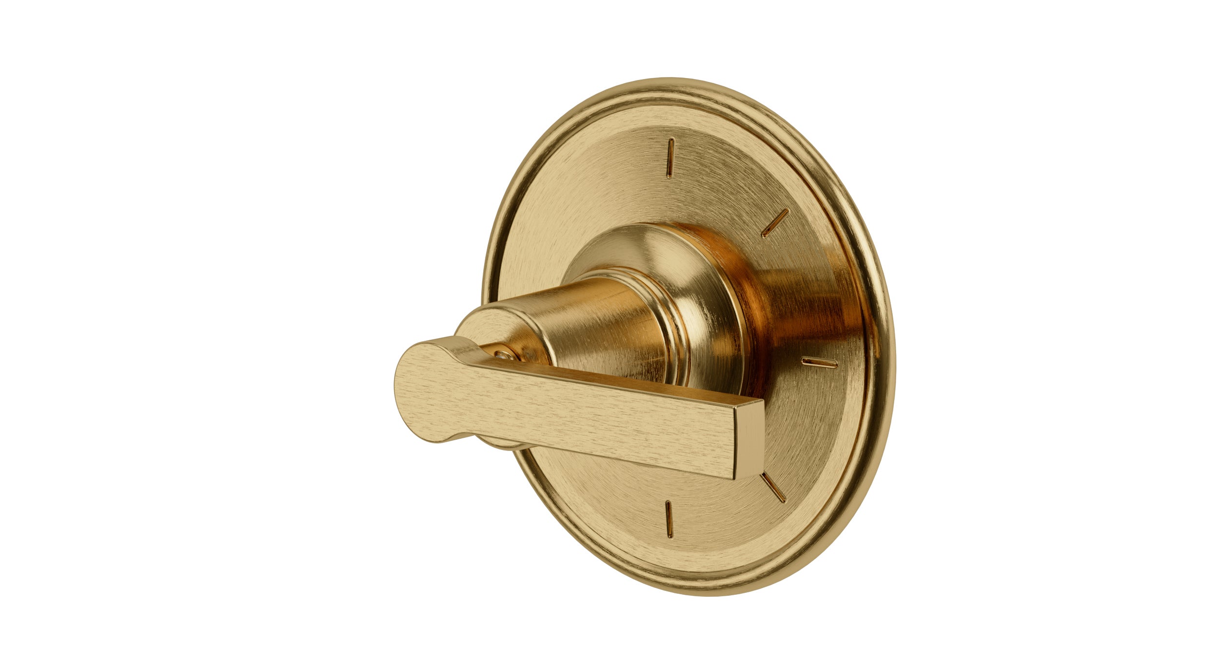 Emerson One Handle Wall Mount Shower Trim with Classic Lever Handle in Satin Brass