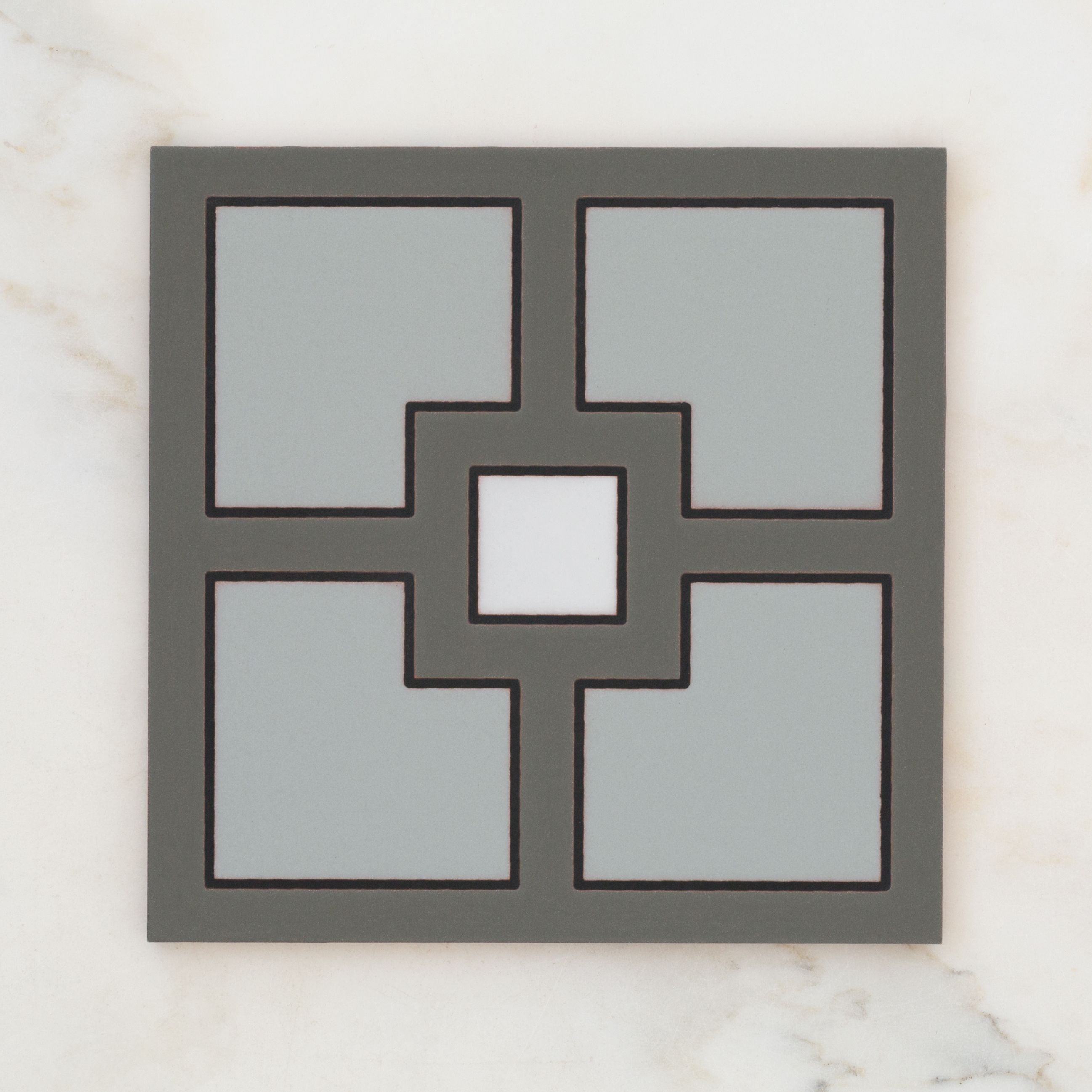 8x8 Handpainted Tile Seattle in Grey Motif
