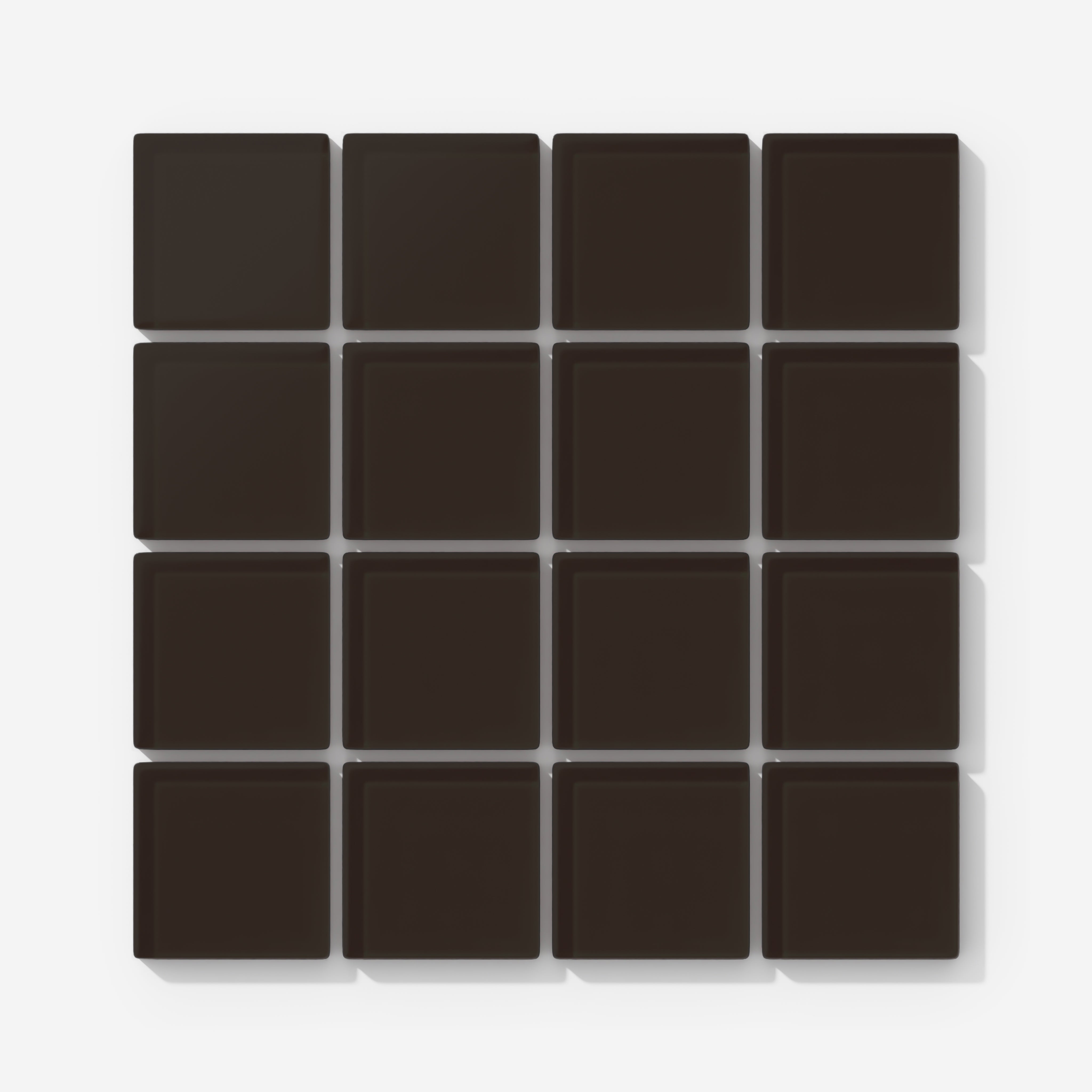 2x2 Straight Set Sheeted Glass Mosaic Tile in Nighthawk Matte