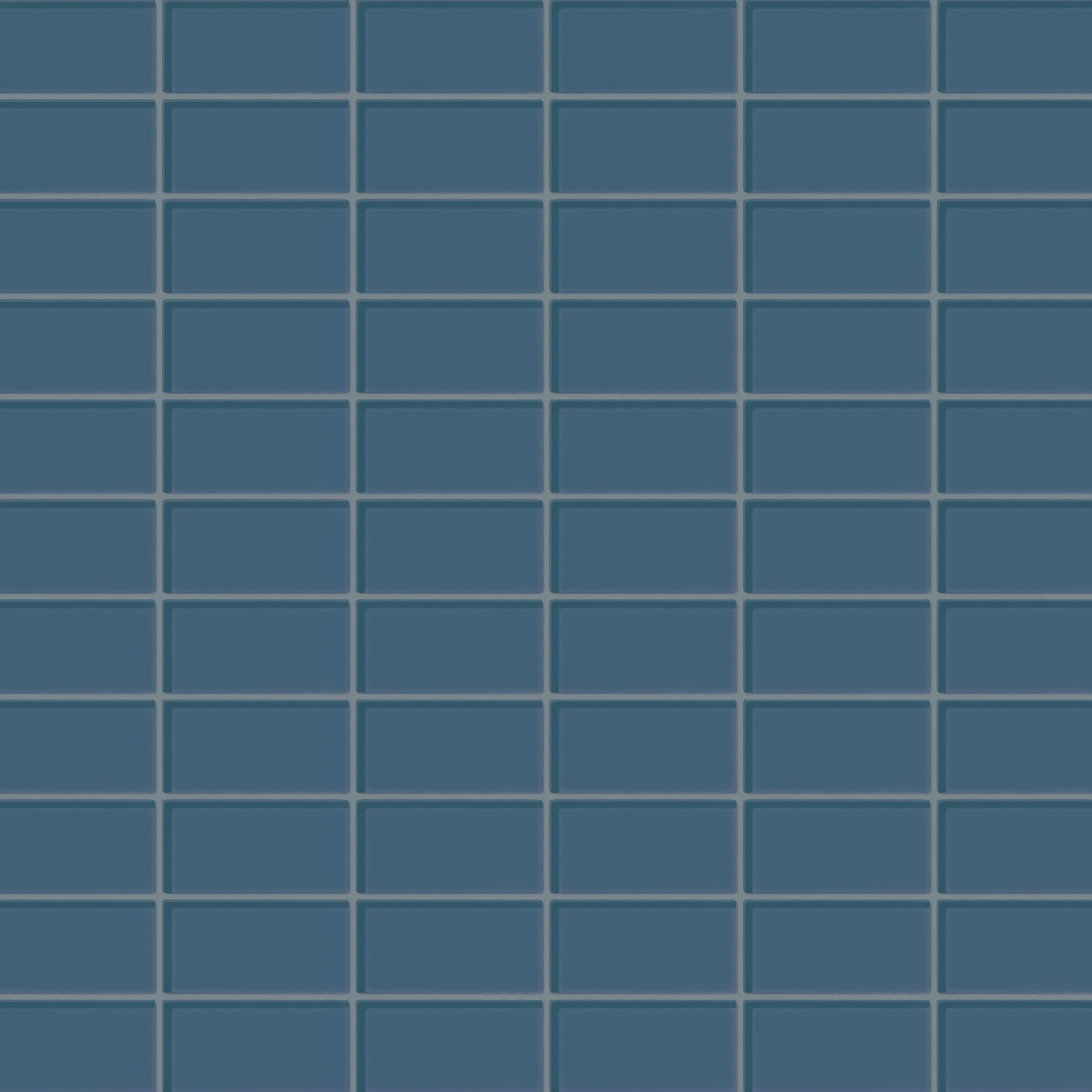 2x4 Straight Set Sheeted Glass Mosaic Tile in Blue Jay Gloss