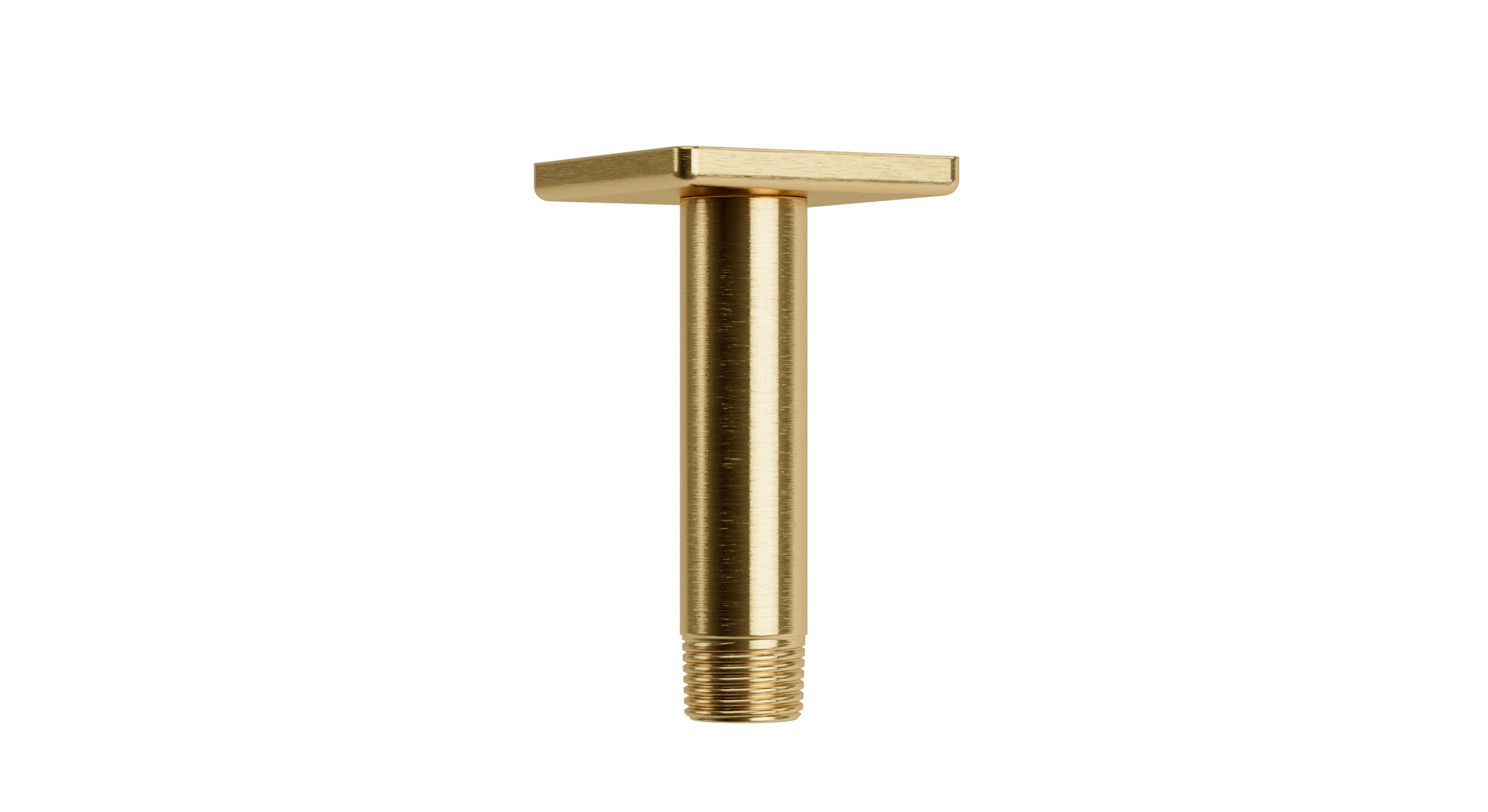 Flatiron 4" Straight Shower Arm with Flange in Satin Brass