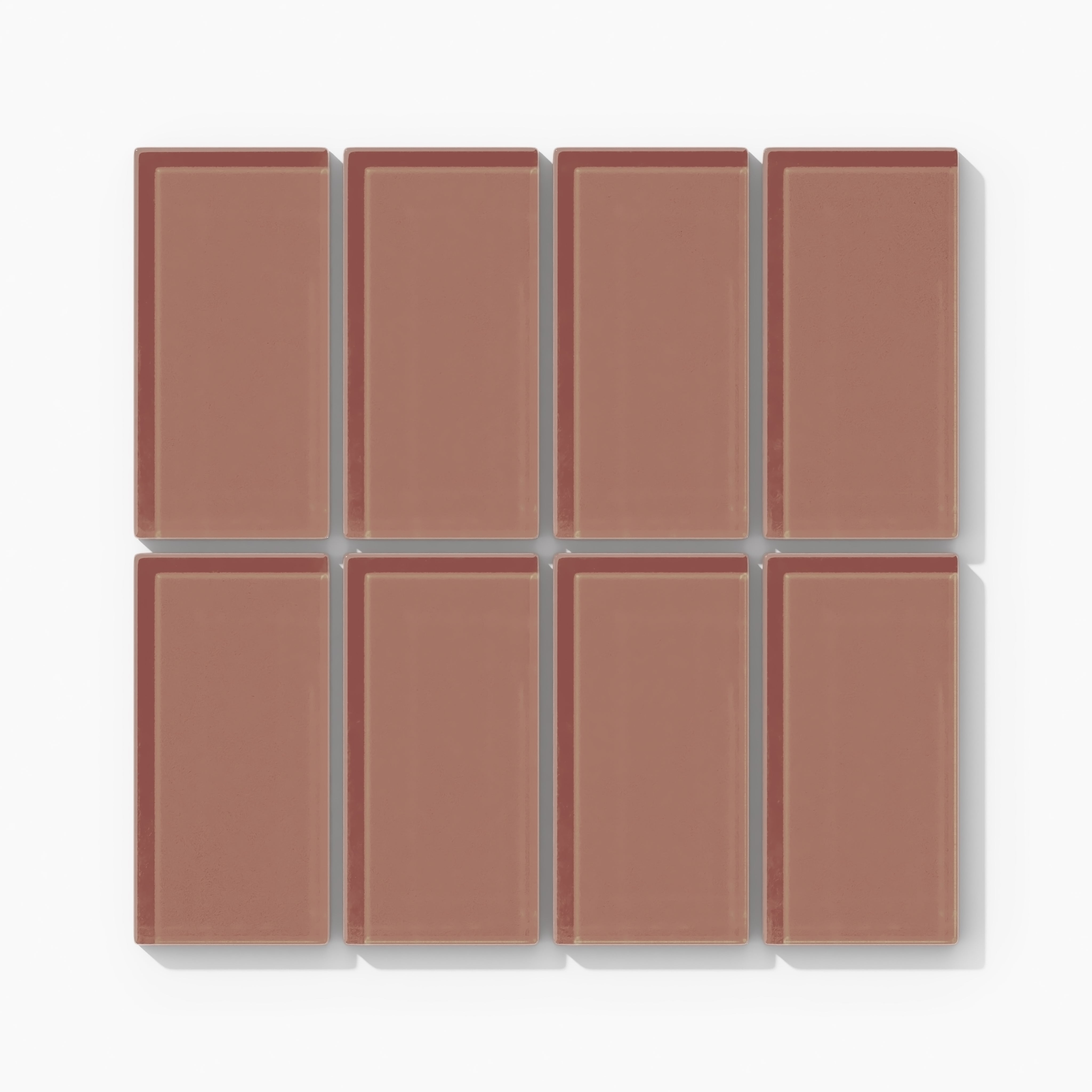 2x4 Straight Set Sheeted Glass Mosaic Tile in Flicker Gloss