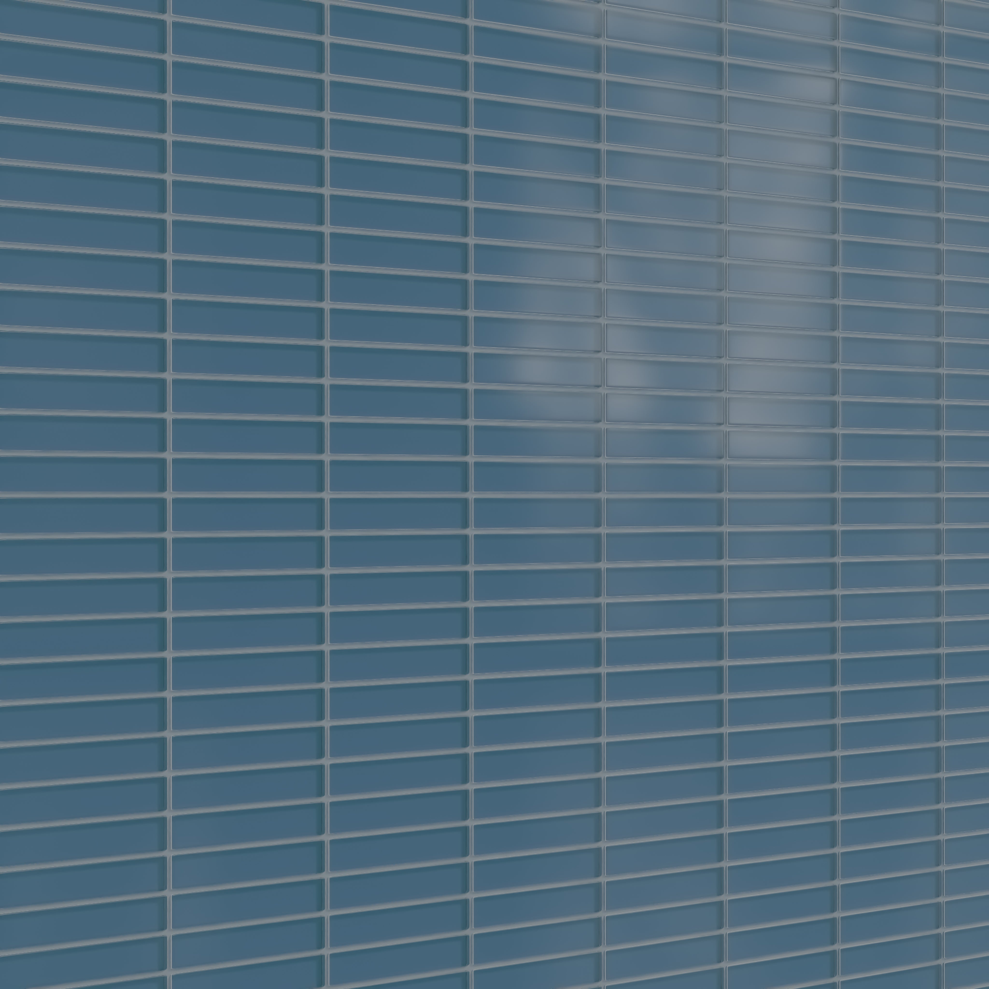 1x6 Straight Set Sheeted Glass Mosaic Tile in Blue Jay Matte