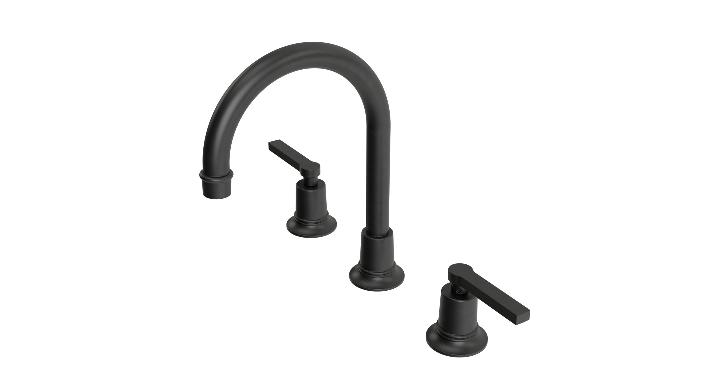 Emerson Two Handle Deck Mount Gooseneck Lavatory Faucet with Classic Lever Handles in Oil Rubbed Bronze