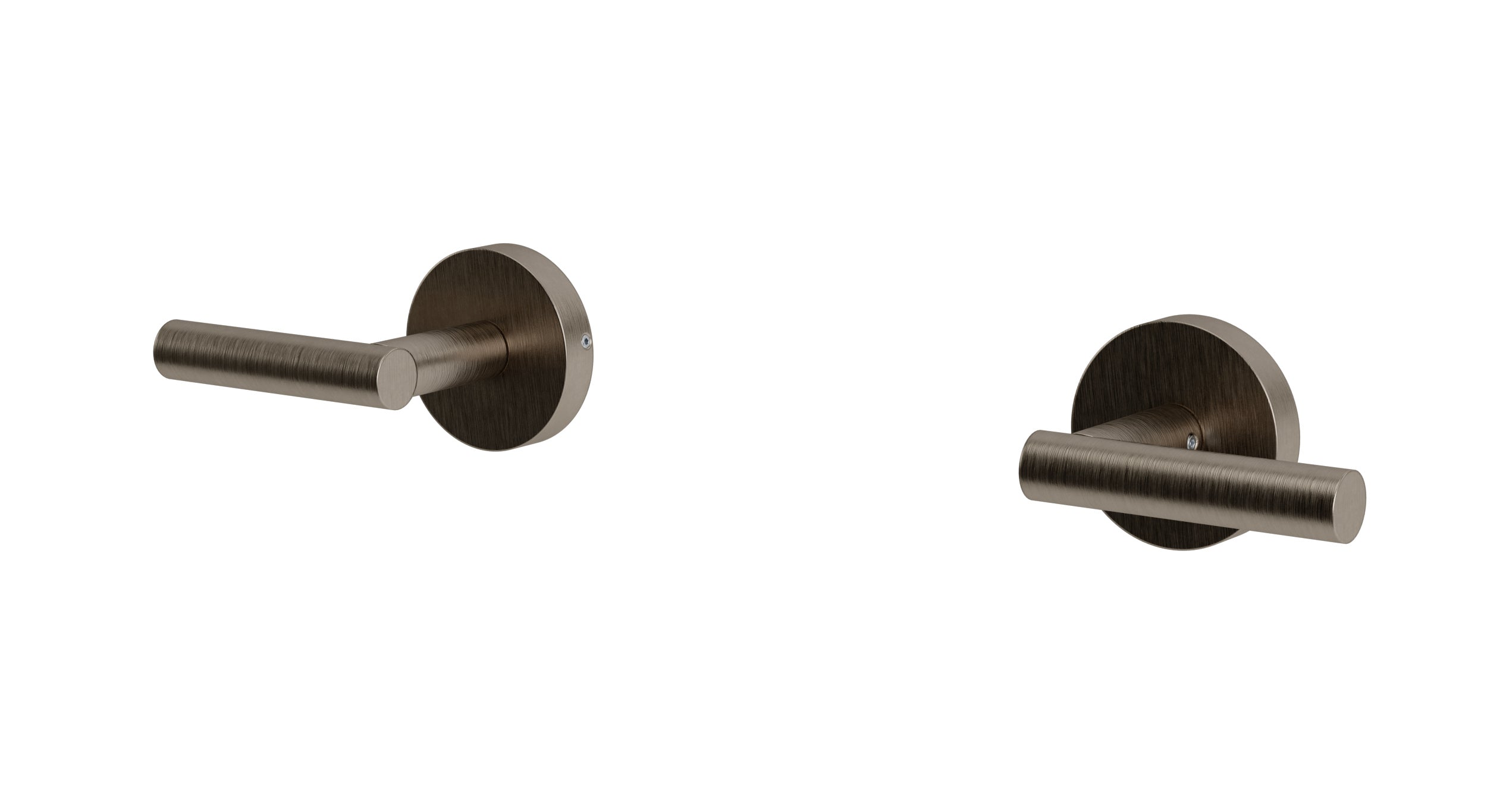 Contour Two Handle Wall Mount Bath Trim with Soft Lever Handles in Antique Nickel
