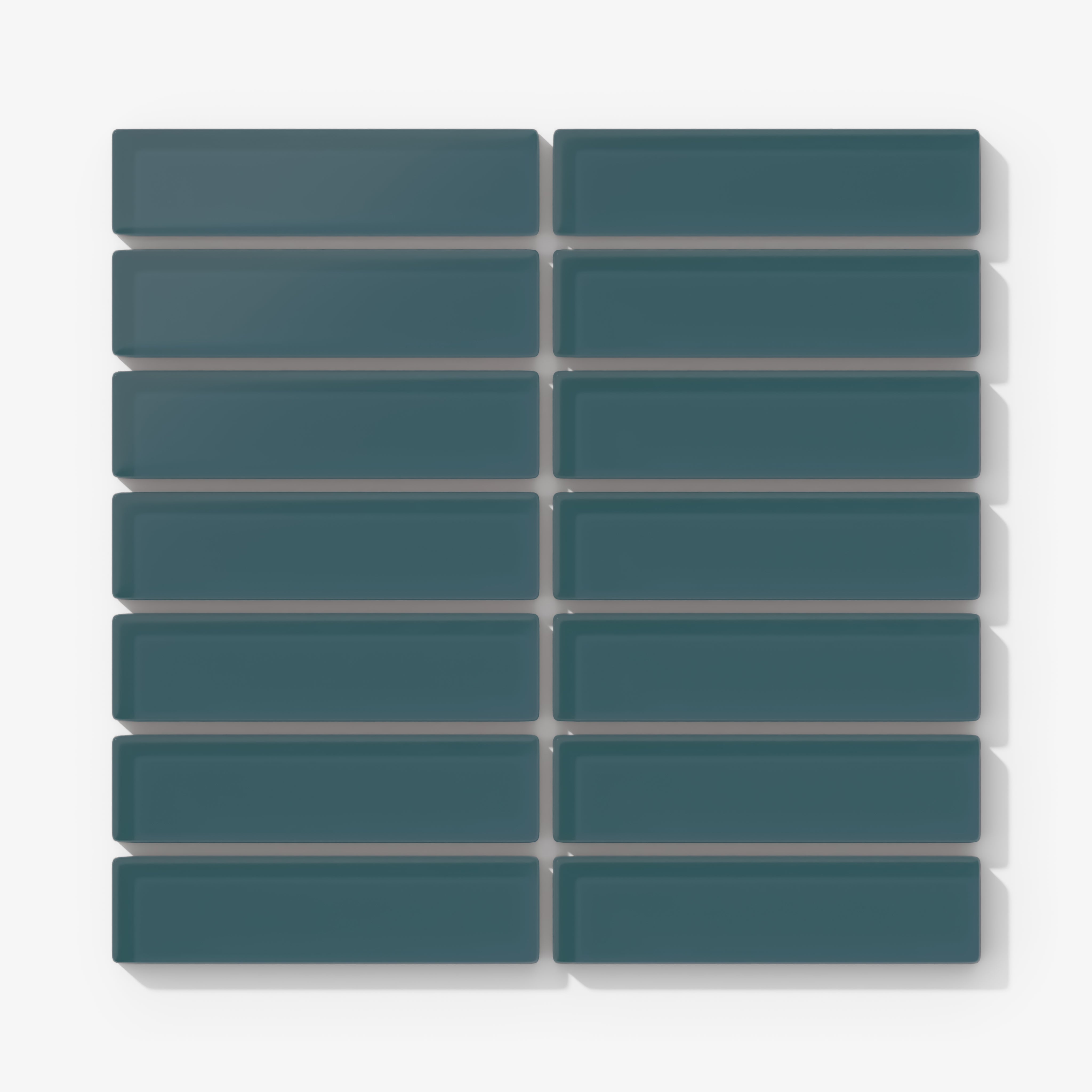 1x4 Straight Set Sheeted Glass Mosaic Tile in Magpie Matte