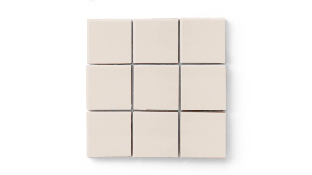 3x3 Straight Set Sheeted Original Ceramic Mosaic Tile in Ivory Gloss