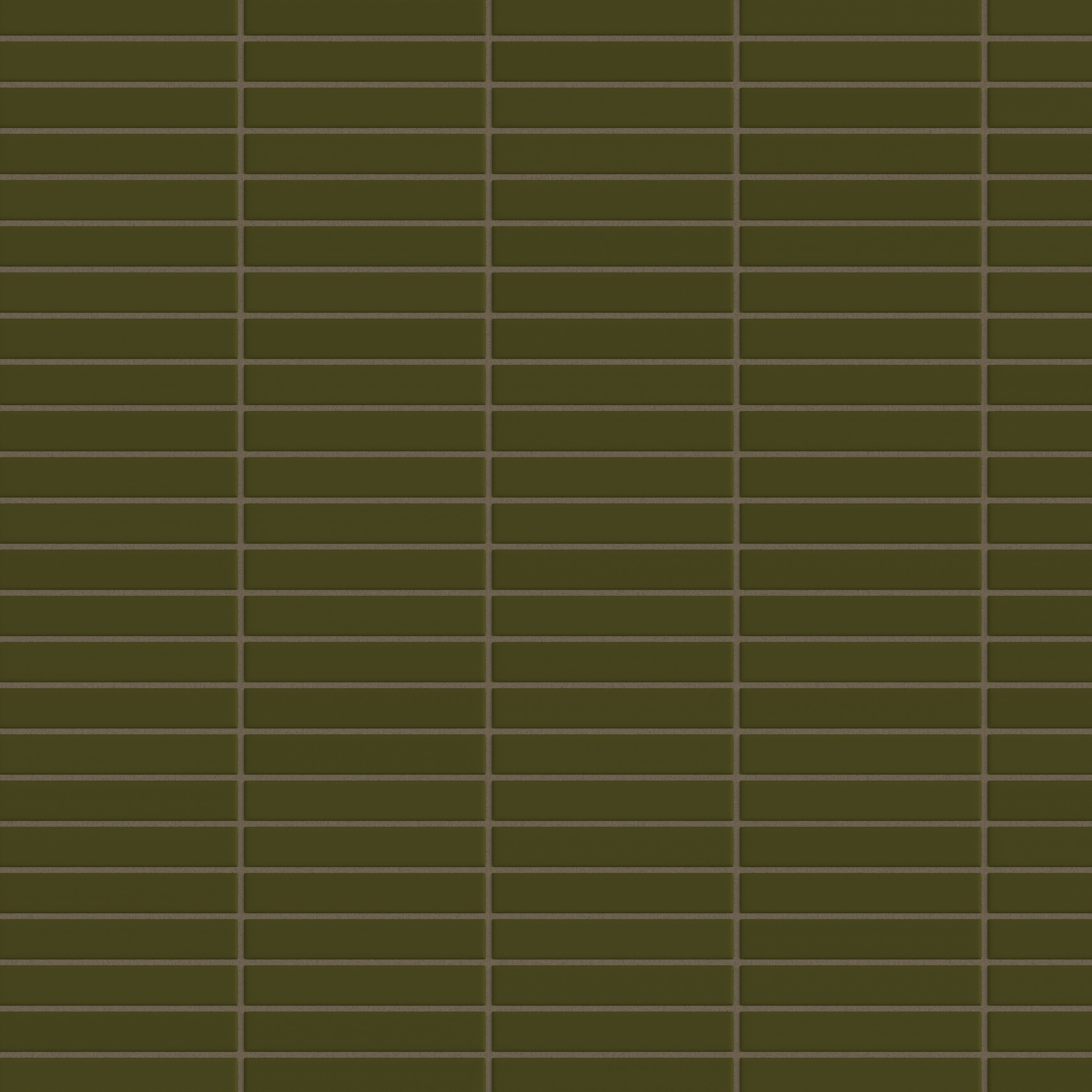 1x6 Straight Set Sheeted Original Ceramic Mosaic Tile in Bonsai Matte