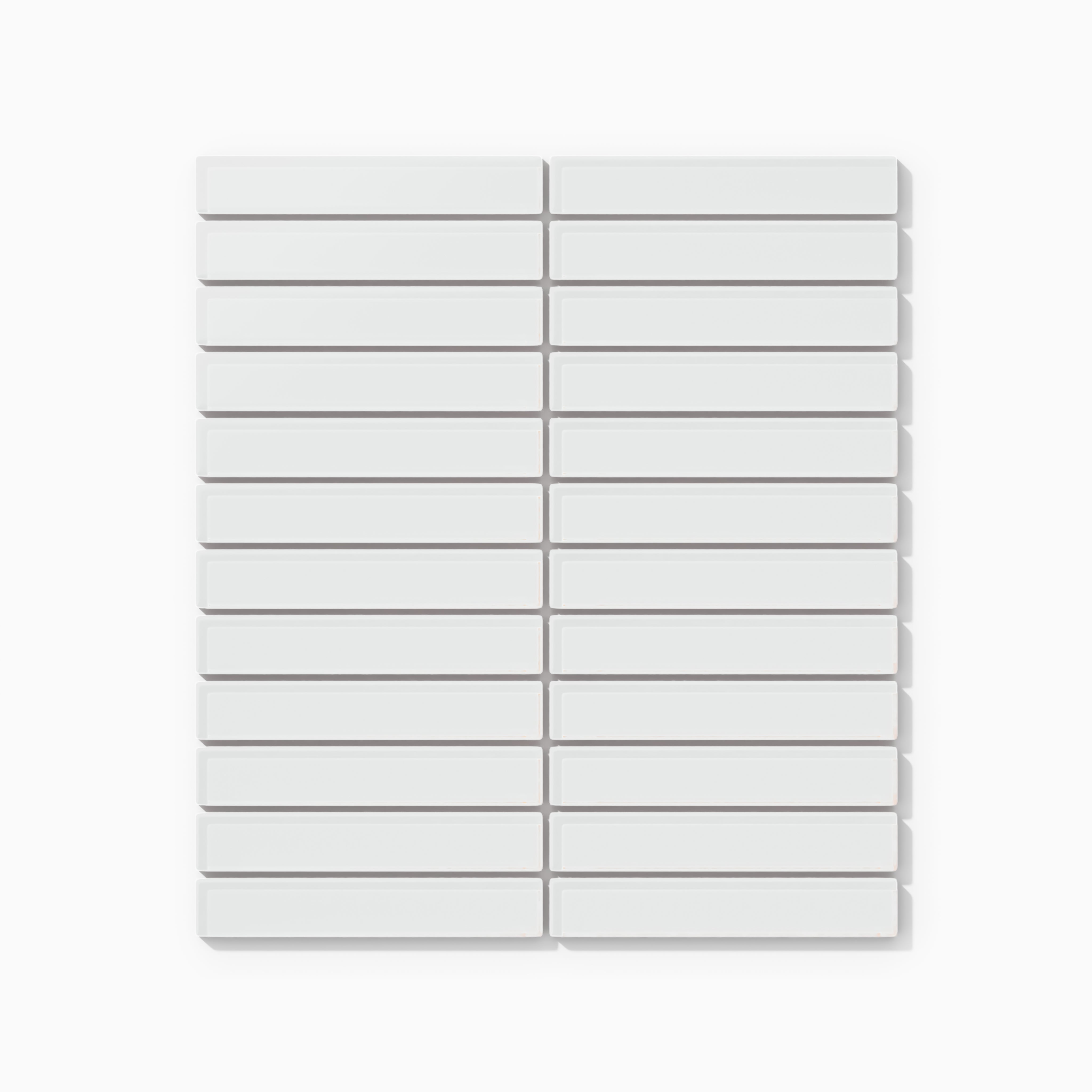 1x6 Straight Set Sheeted Glass Mosaic Tile in Egret Matte