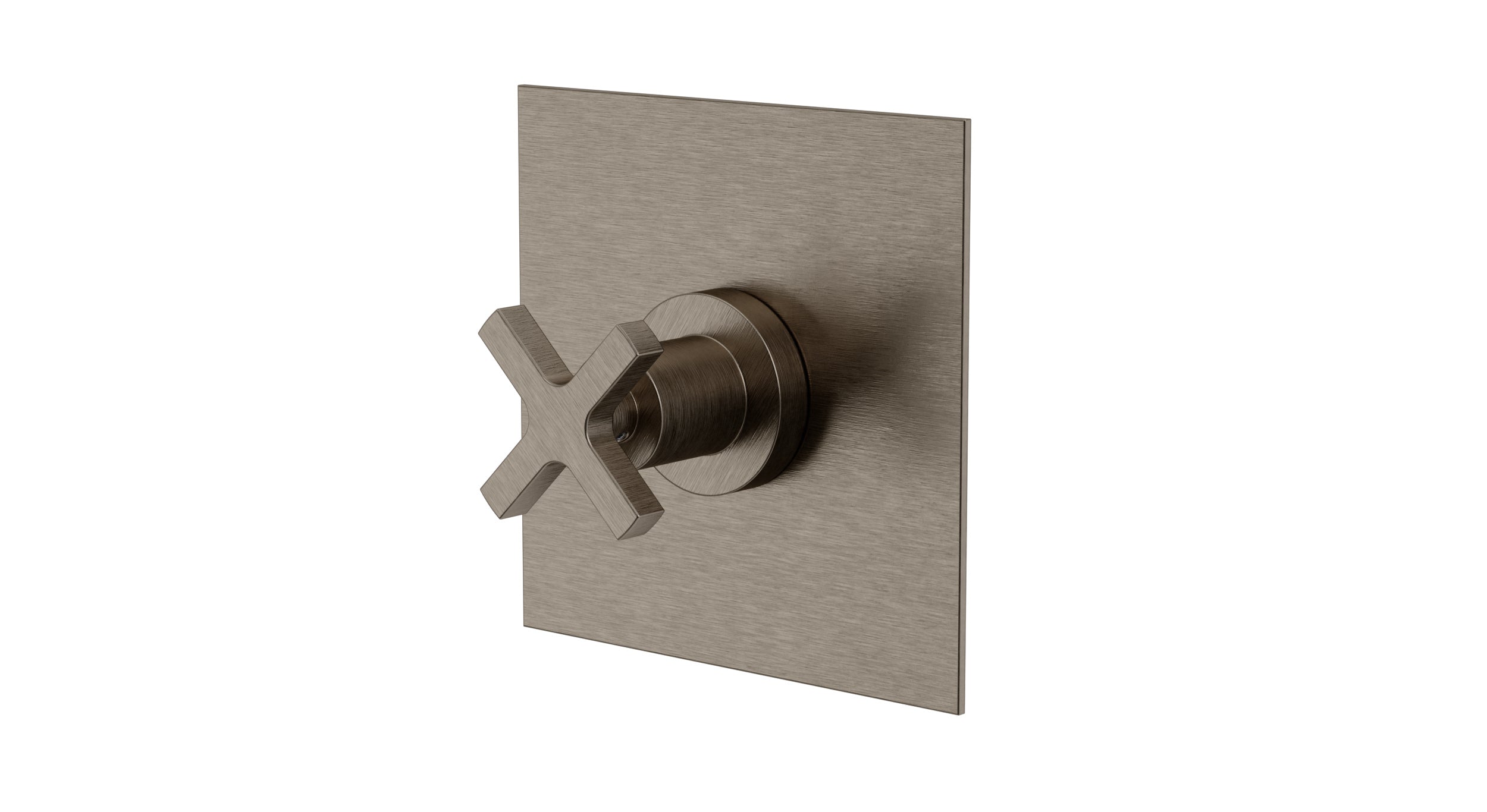 Flatiron One Handle Wall Mount Shower Trim with Linear Cross Handle in Antique Nickel