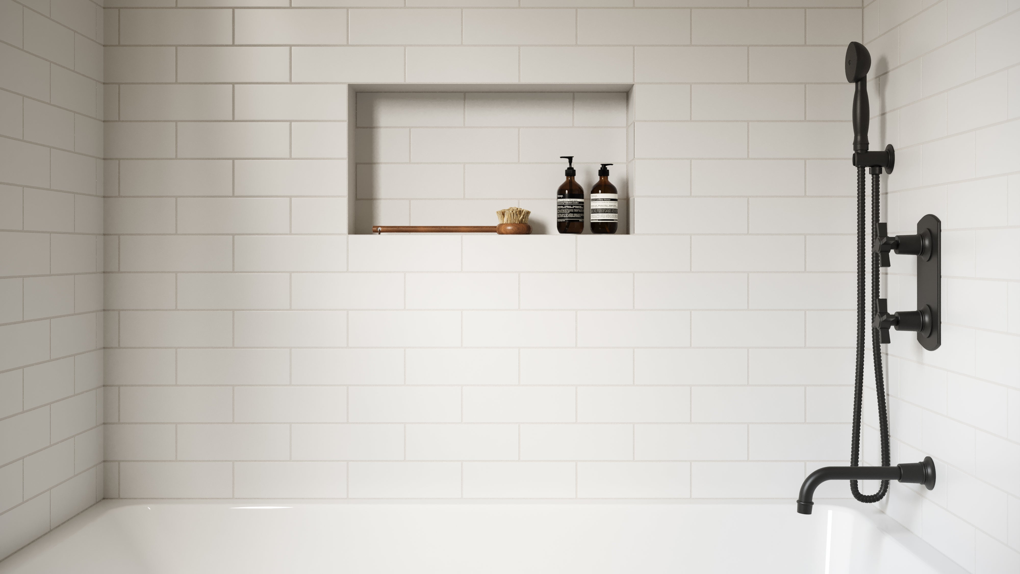 3x9 Natural Press Ceramic Tile in Salt Creek Matte
