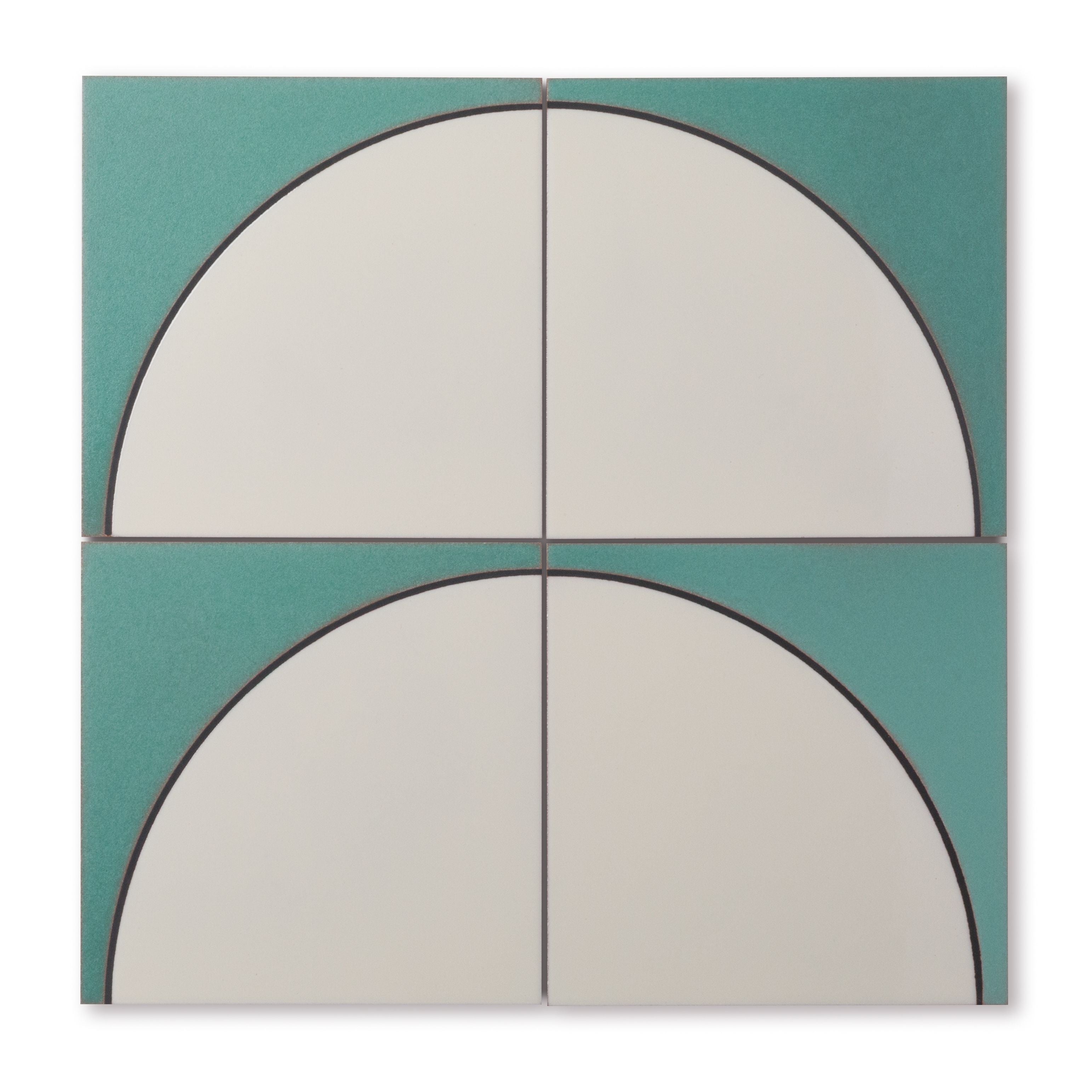 8x8 Handpainted Tile Fallow in Warm Motif