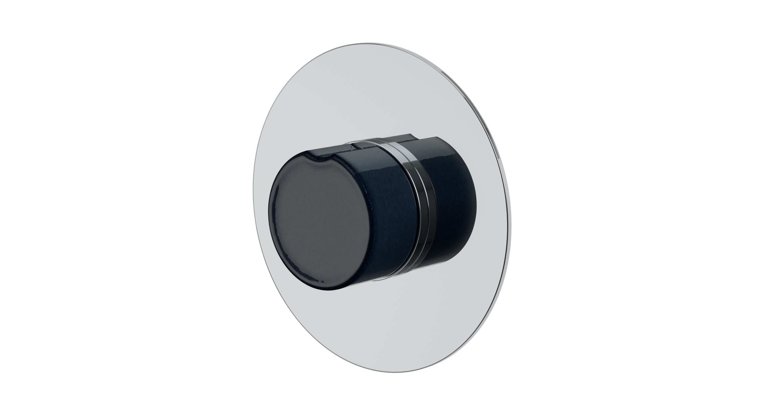 Foundry One Handle Wall Mount Shower Trim with Groove Ceramic Knob Handle in Polished Chrome