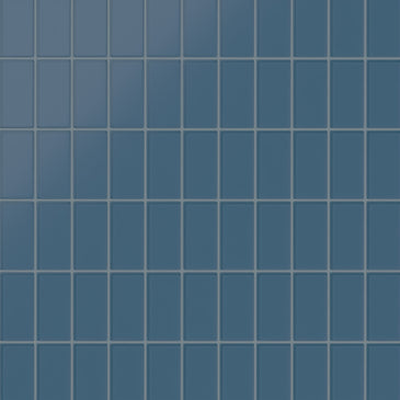 2x4 Straight Set Sheeted Glass Mosaic Tile in Blue Jay Matte